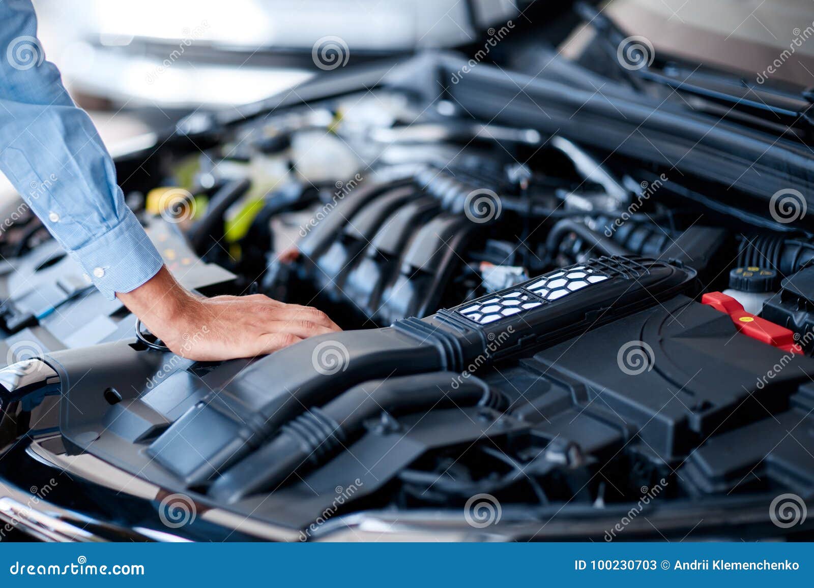 Car Detailing Series : Cleaning Car Engine. Close-up Engine Stock Image