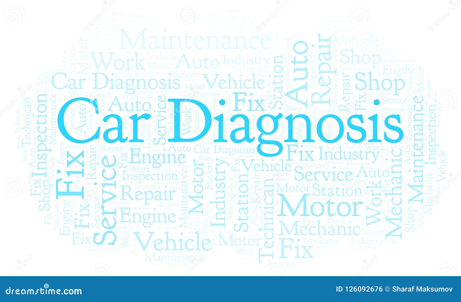 Car Diagnosis word cloud. stock illustration. Illustration of engine