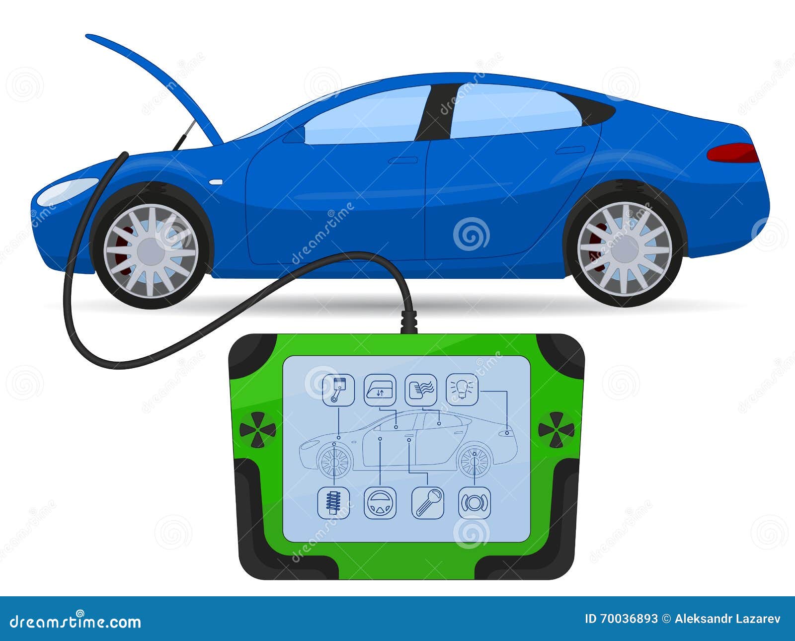 Car Diagnostics Test Service Stock Vector Illustration of maintenance