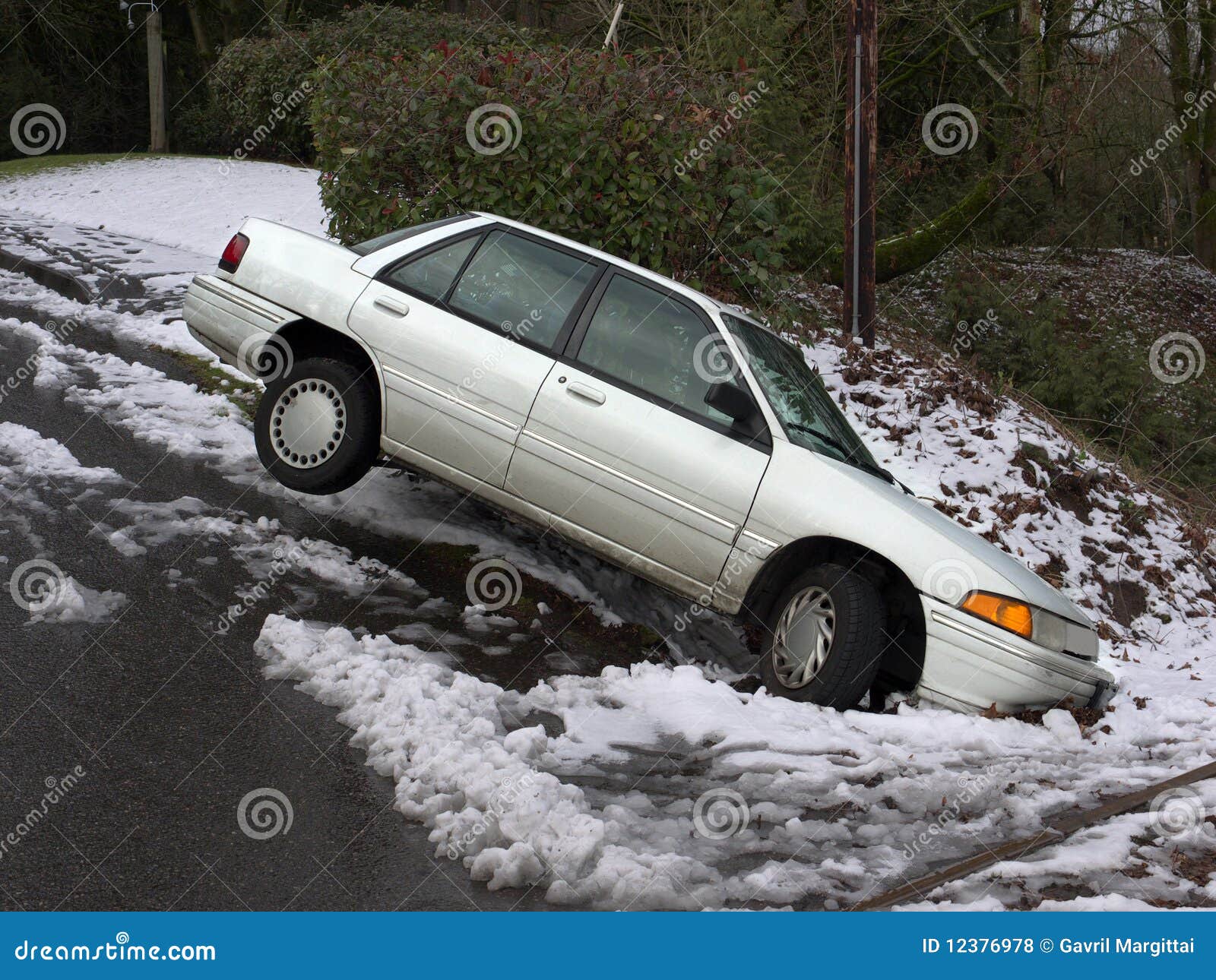 car in the ditch