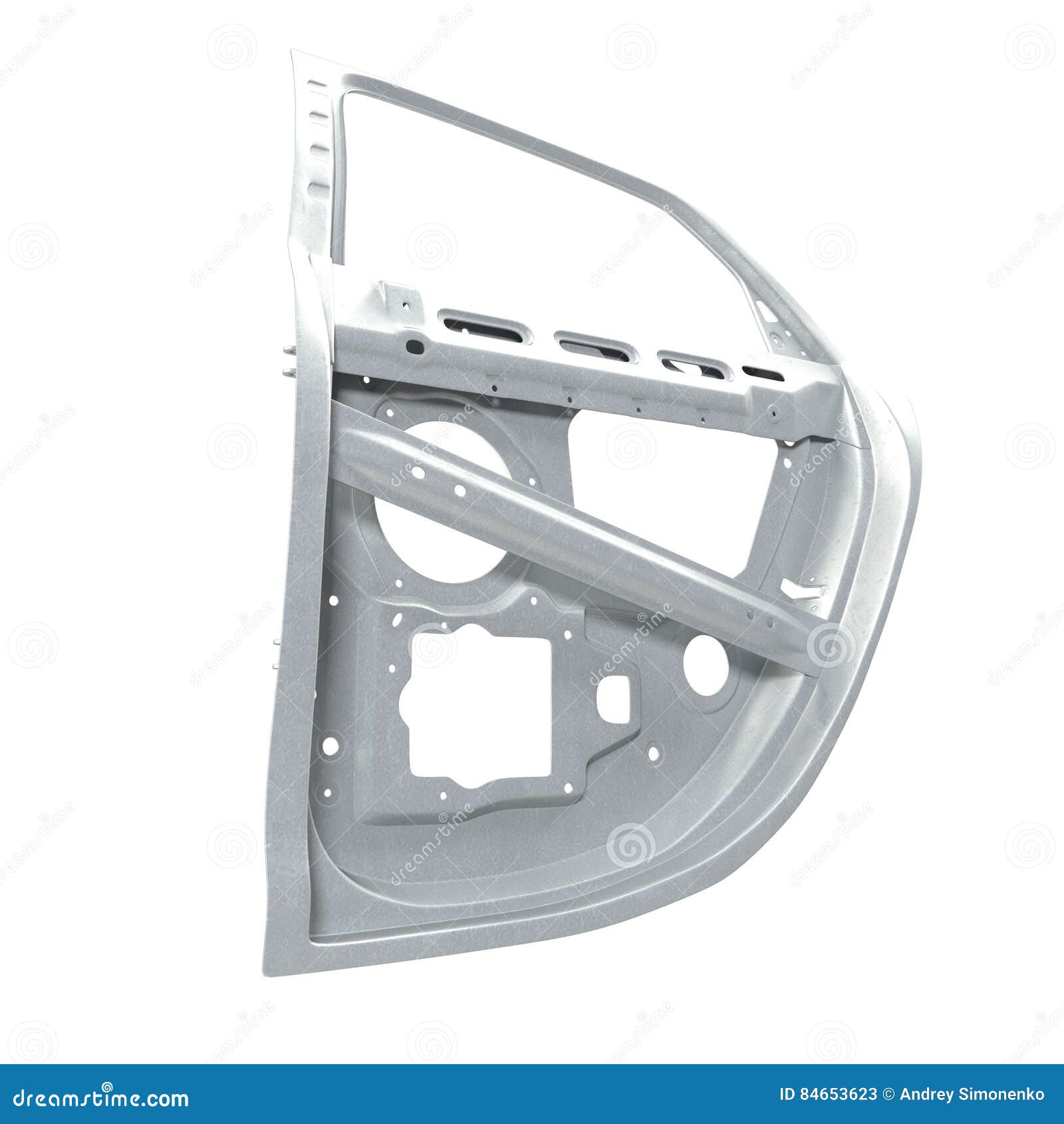 Car Door Frame On White. 3D Illustration Stock Illustration