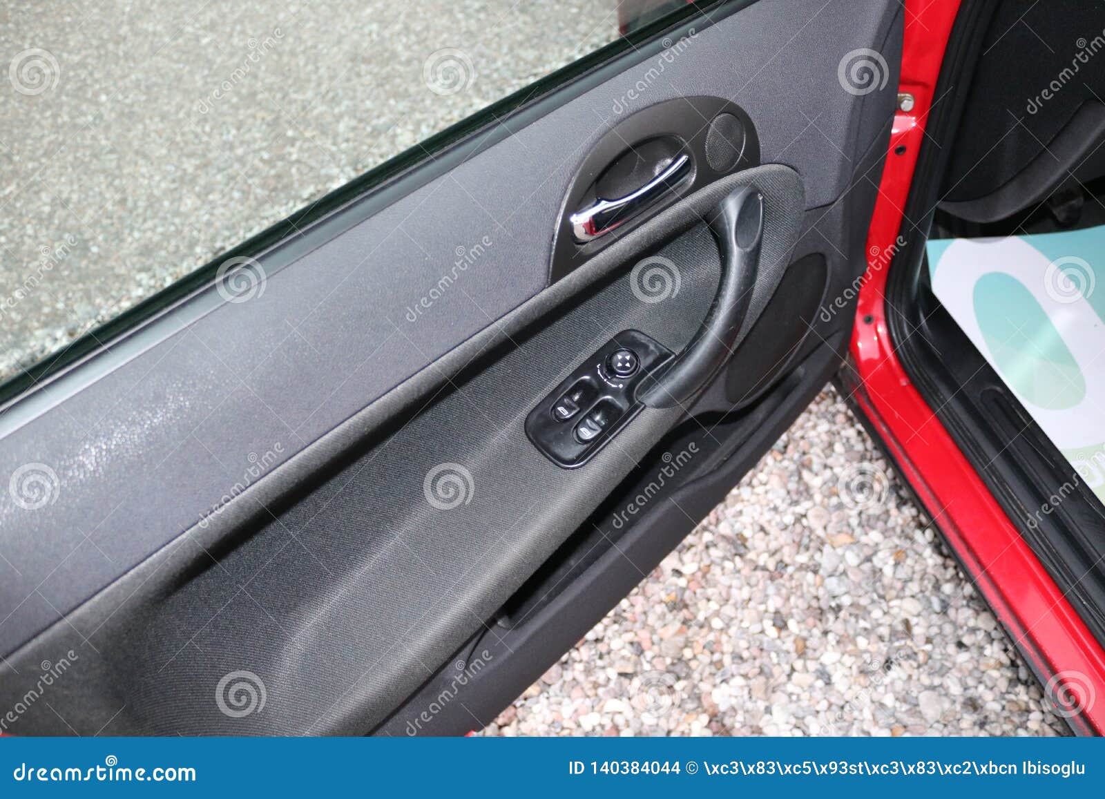 Car Door Handle with Adjustment Knobs. Stock Photo Image of