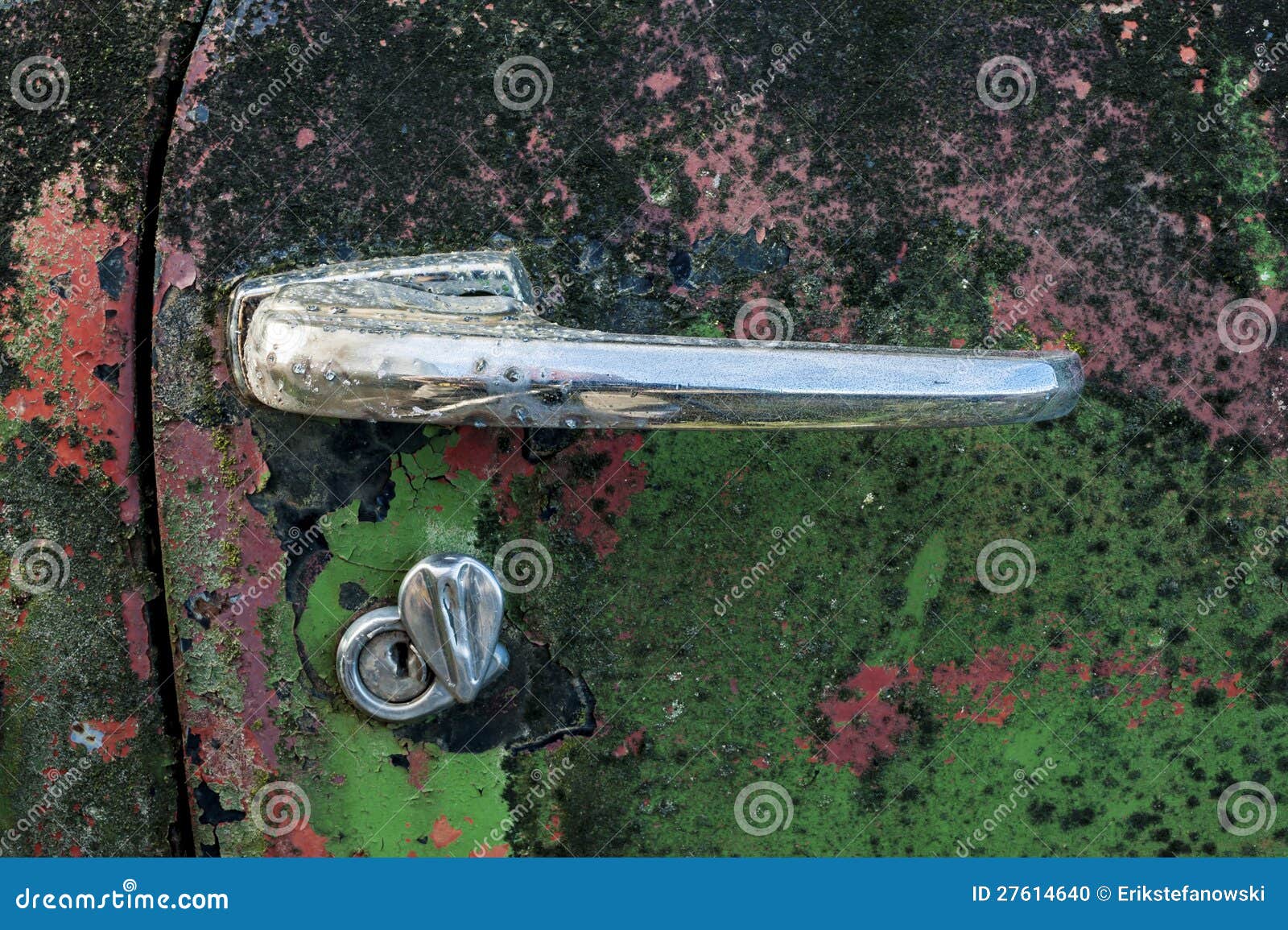 Car door knob. stock photo. Image of chrome, paint, textures 27614640