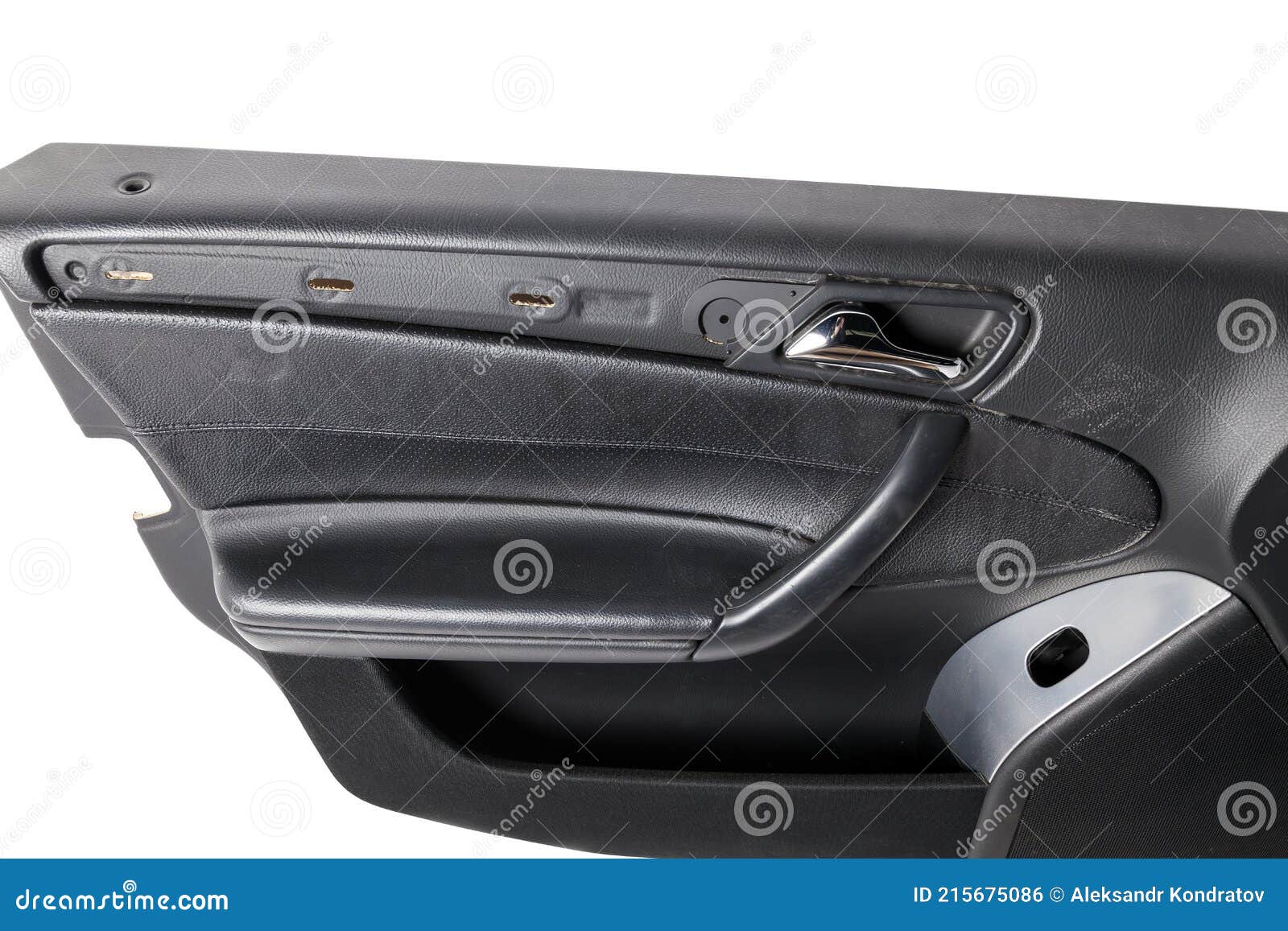 Car Door Trim with Black Leather Upholstery on a White Isolated Background  for Repair and Replacement in a Car Service. Spare Stock Photo - Image of  dashboard, console: 215675086