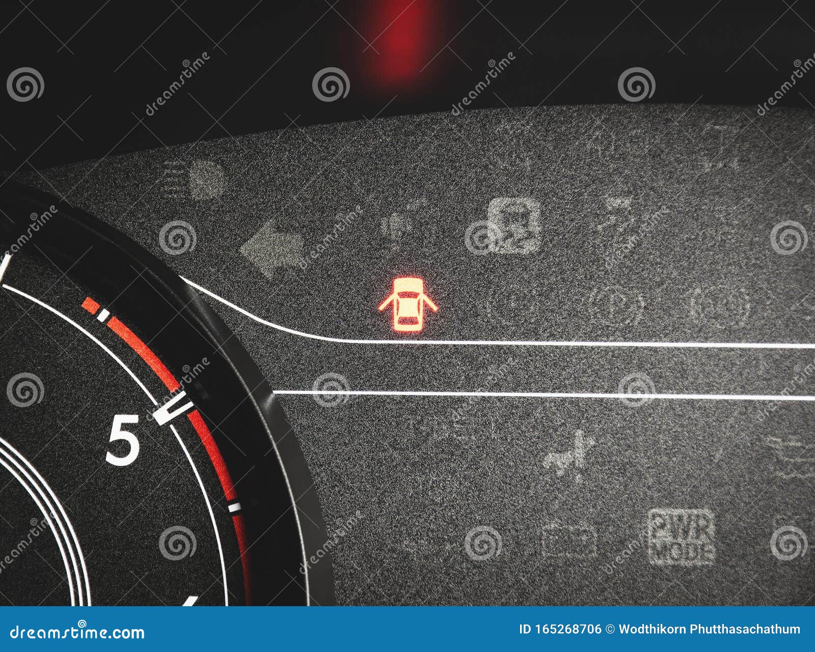 Car door warning light. stock photo. Image of equipment 165268706