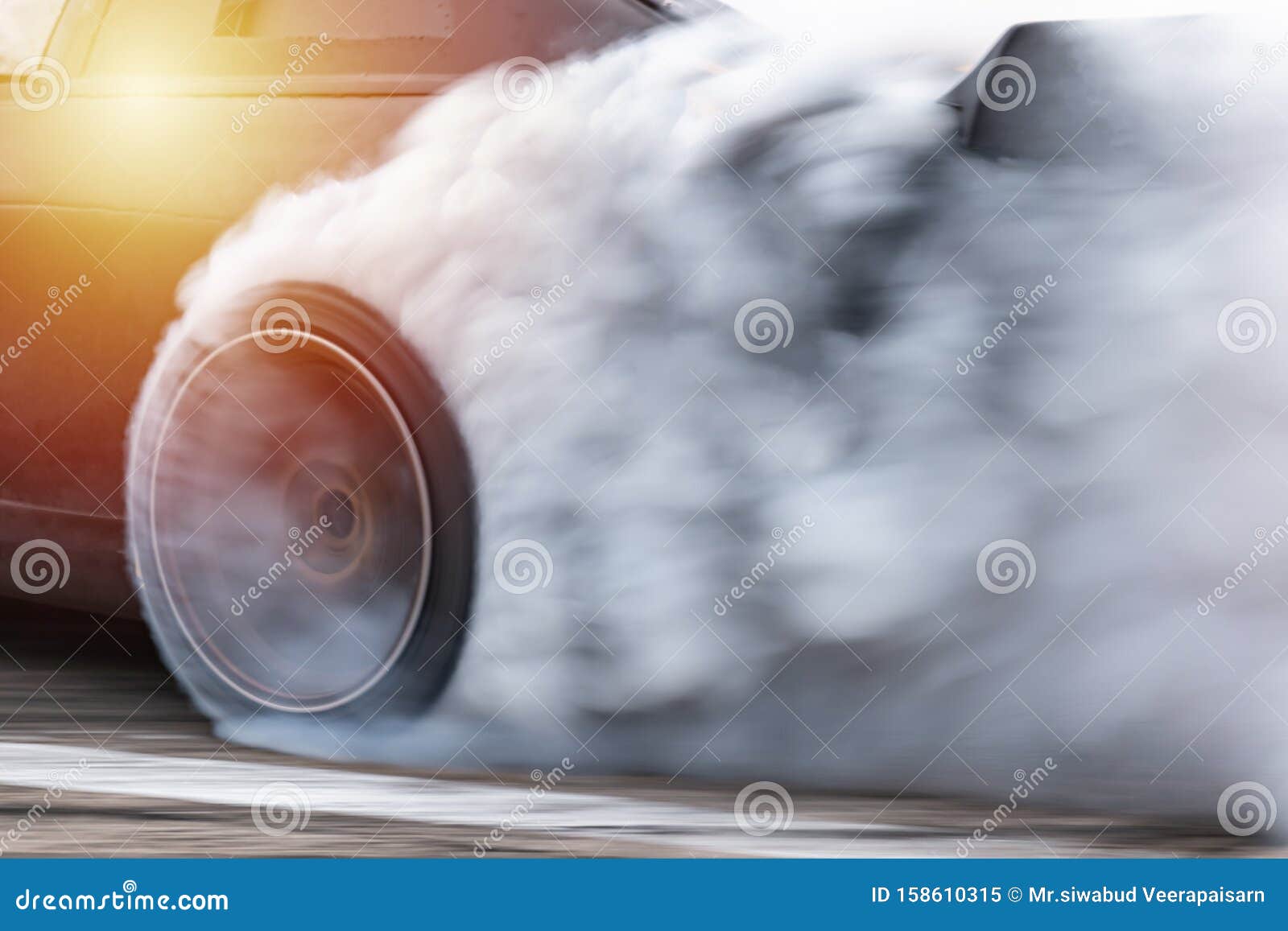 Car drifting image diffusion race drift car with lots of smoke