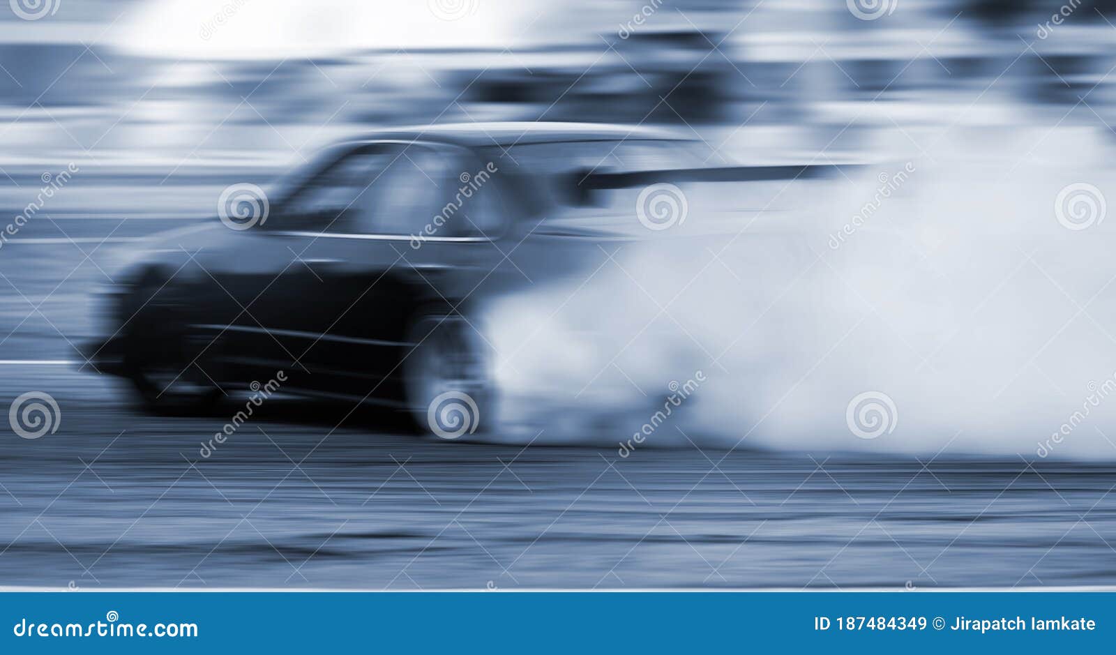 Car drifting image diffusion race drift car with lots of smoke from burning  tires on speed track Stock Illustration