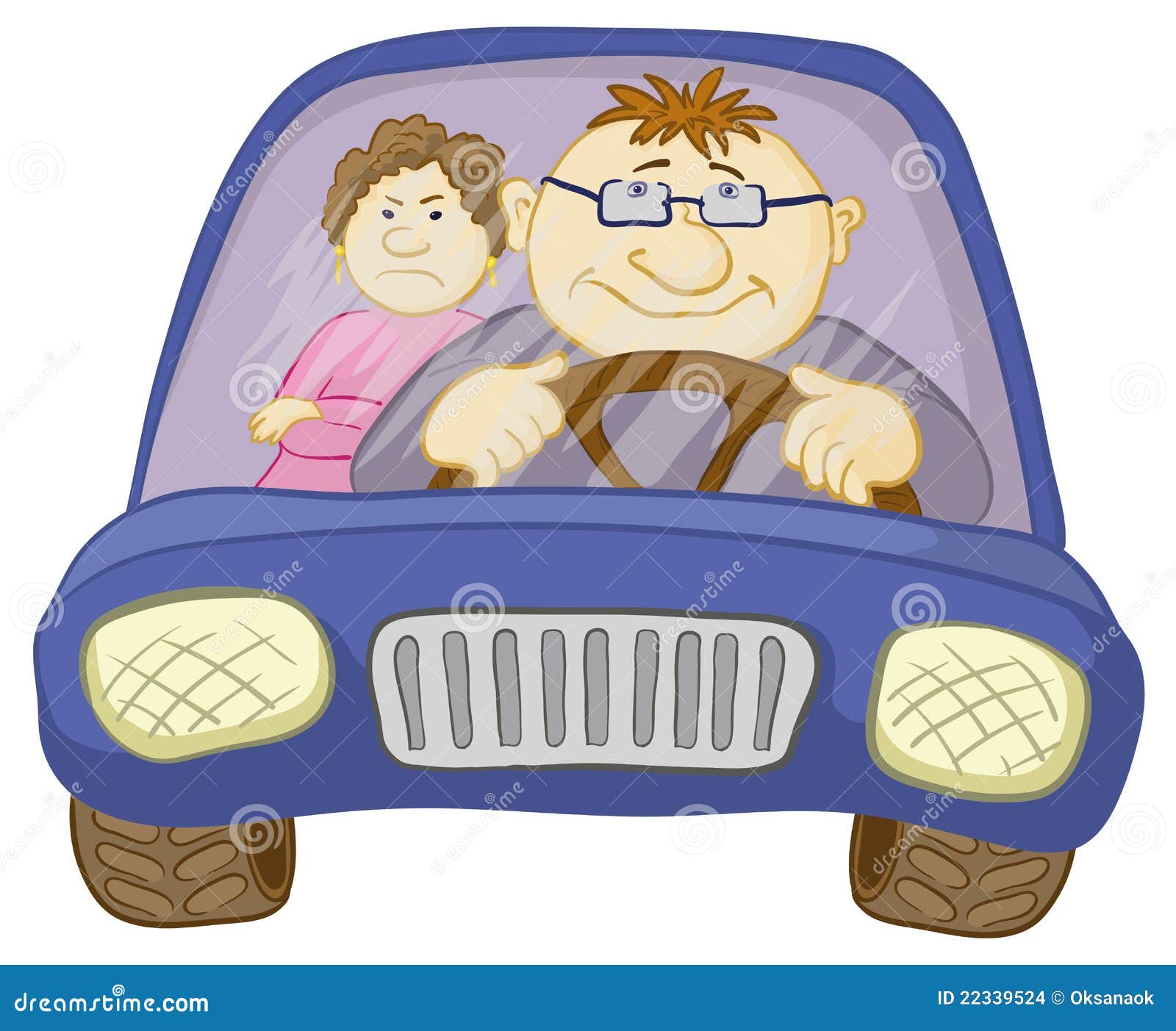 car, driver and passenger