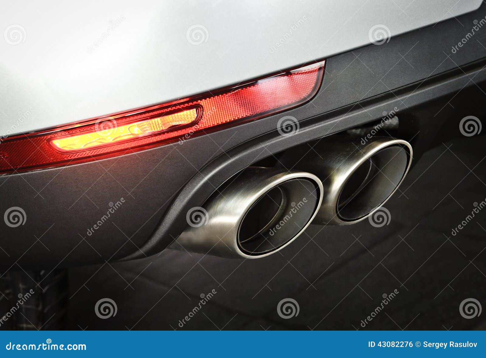 Car dual exhaust pipe stock photo. Image of modern, muffler 43082276
