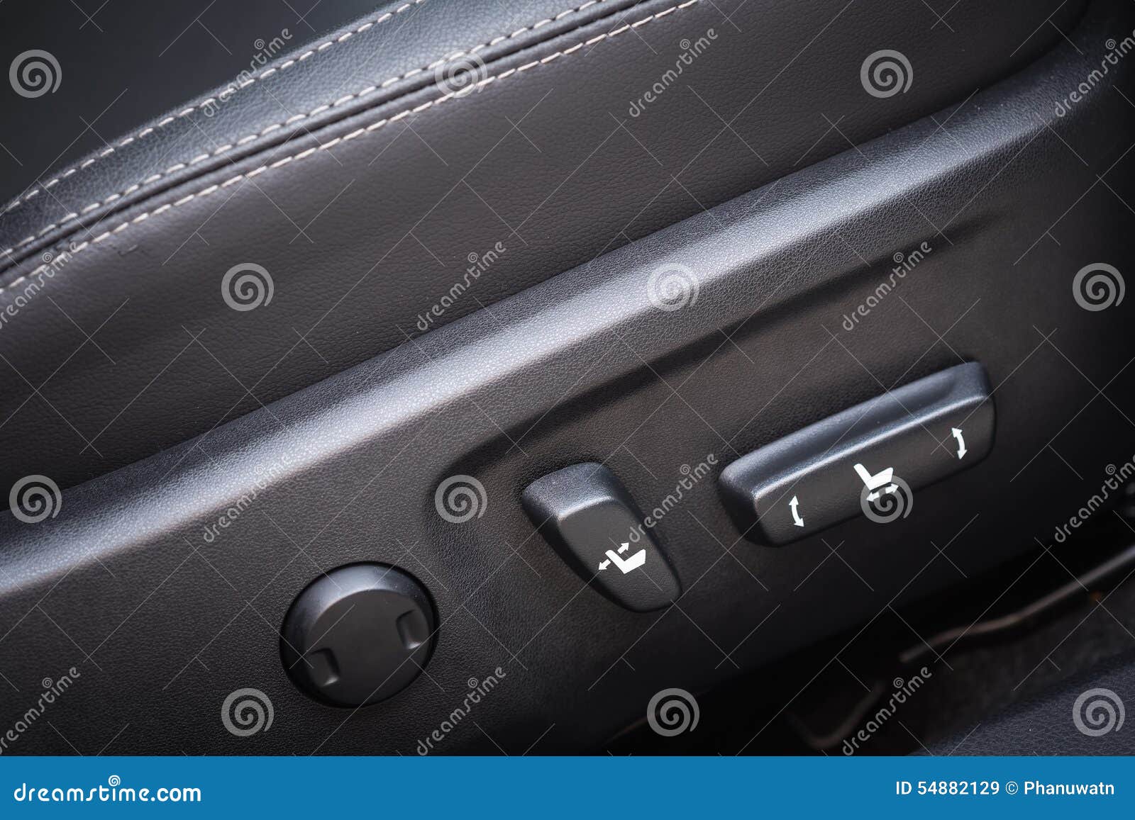 Car Electric Seat and Adjustment Button Stock Image Image of black
