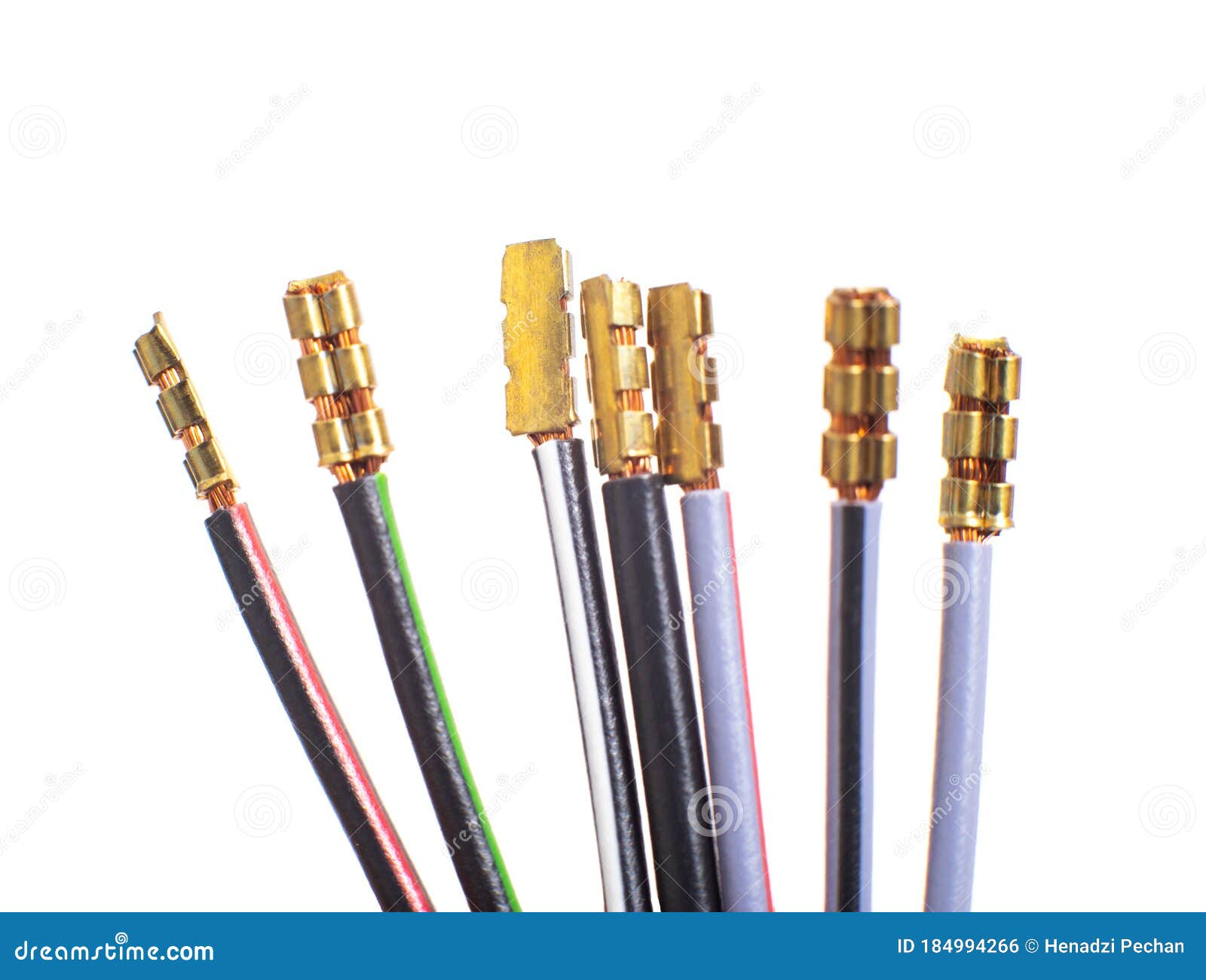 Car Electrical, Multicolored Wires for Pinout on a White Background