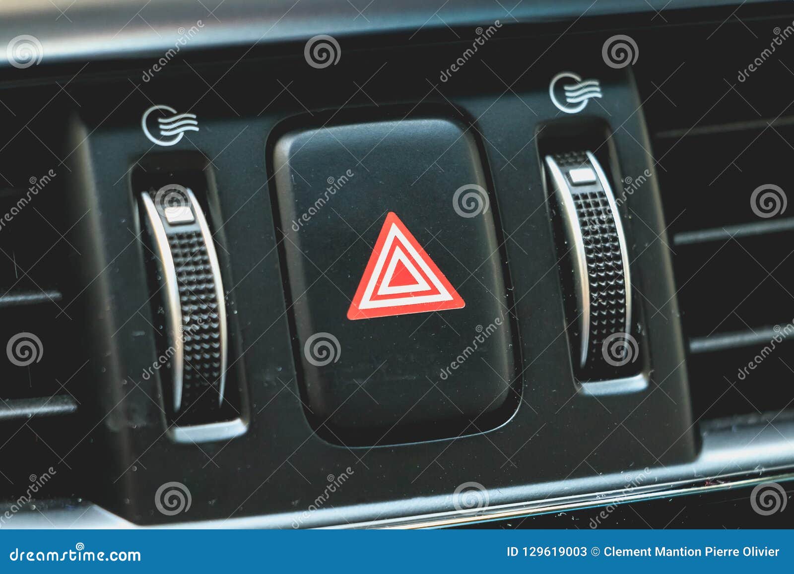 Car Emergency Light Button on a Modern Dashboard Stock Image Image of danger, hand 129619003