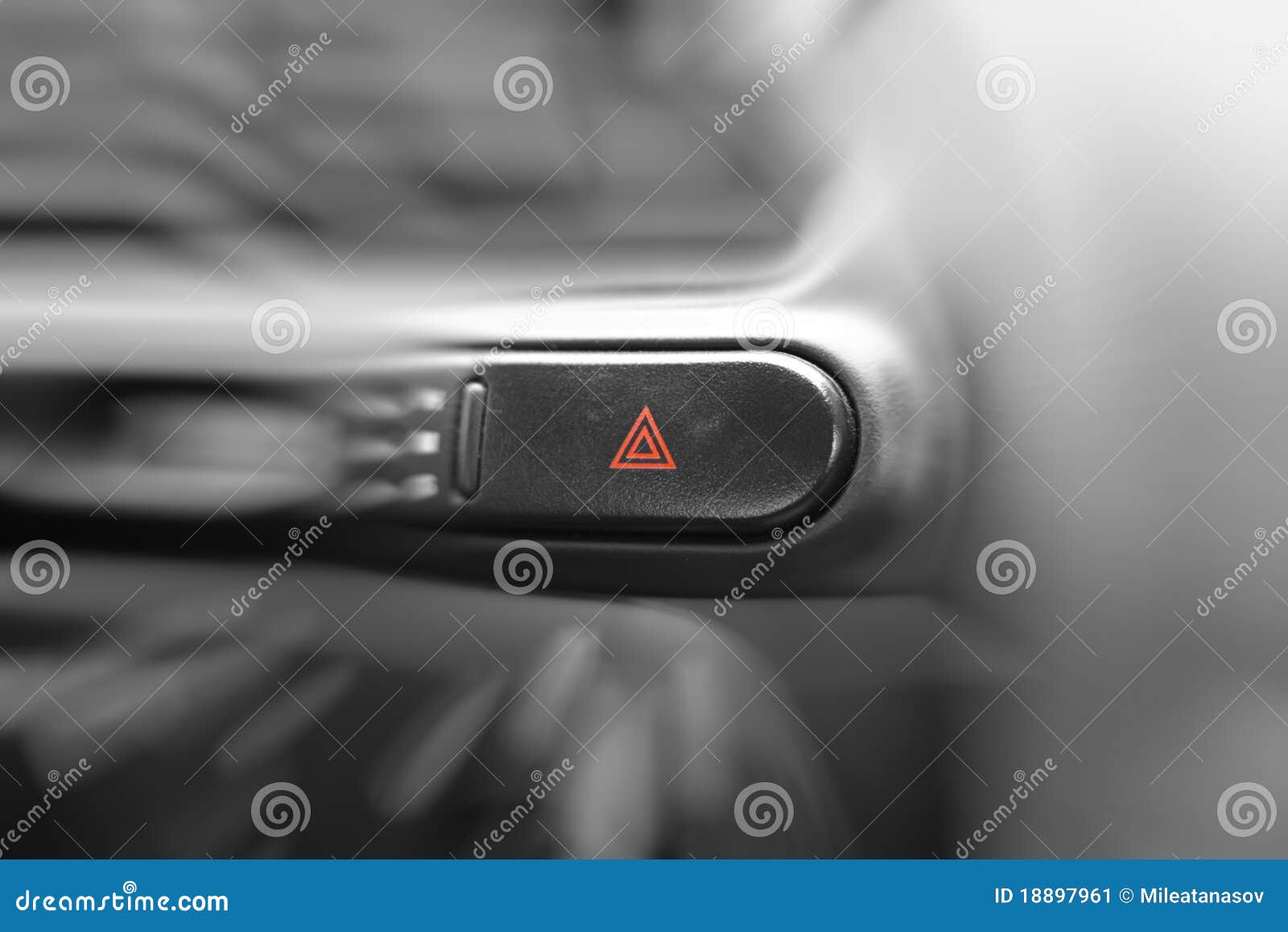 Car Emergency Lights Button on Dashboard Stock Image Image of
