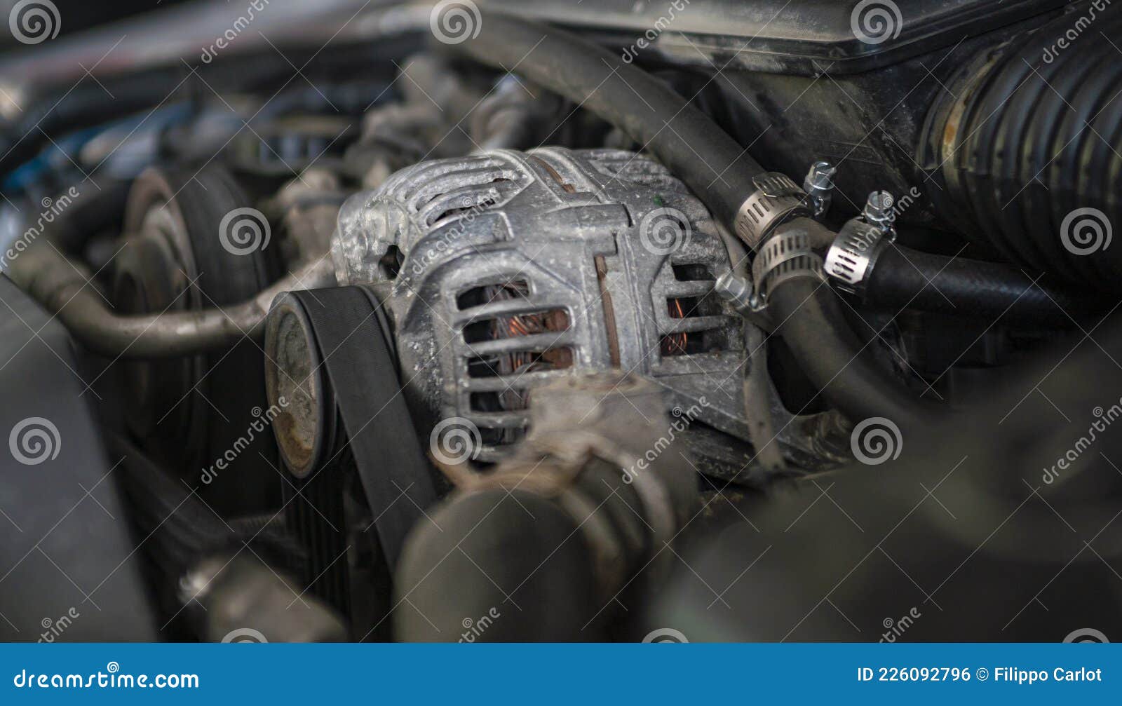 Car engine alternator 3 stock photo. Image of fuel, green 226092796