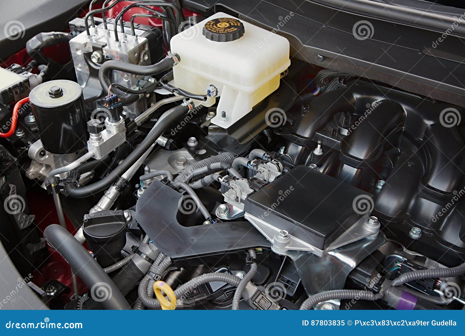 Car Engine Bay stock image. Image of mechanic, machinery 87803835