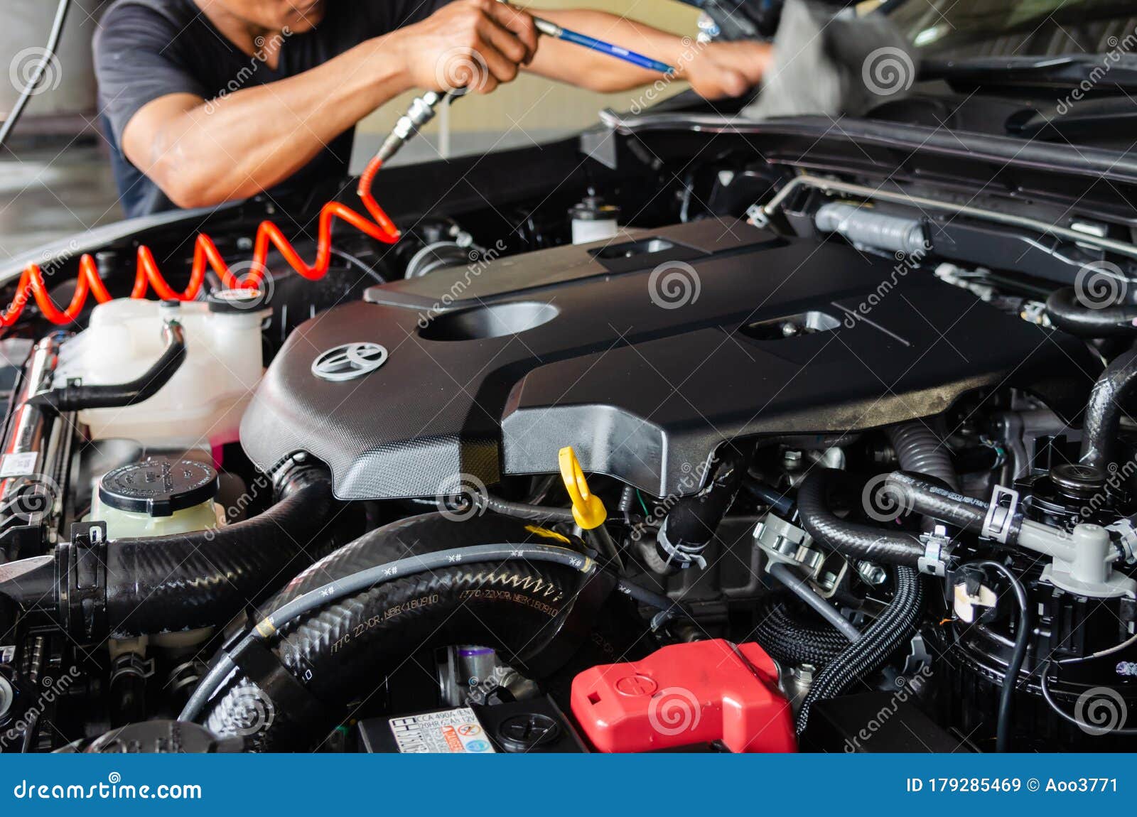 Car engine cleaner stock image. Image of machine, metal - 179285469