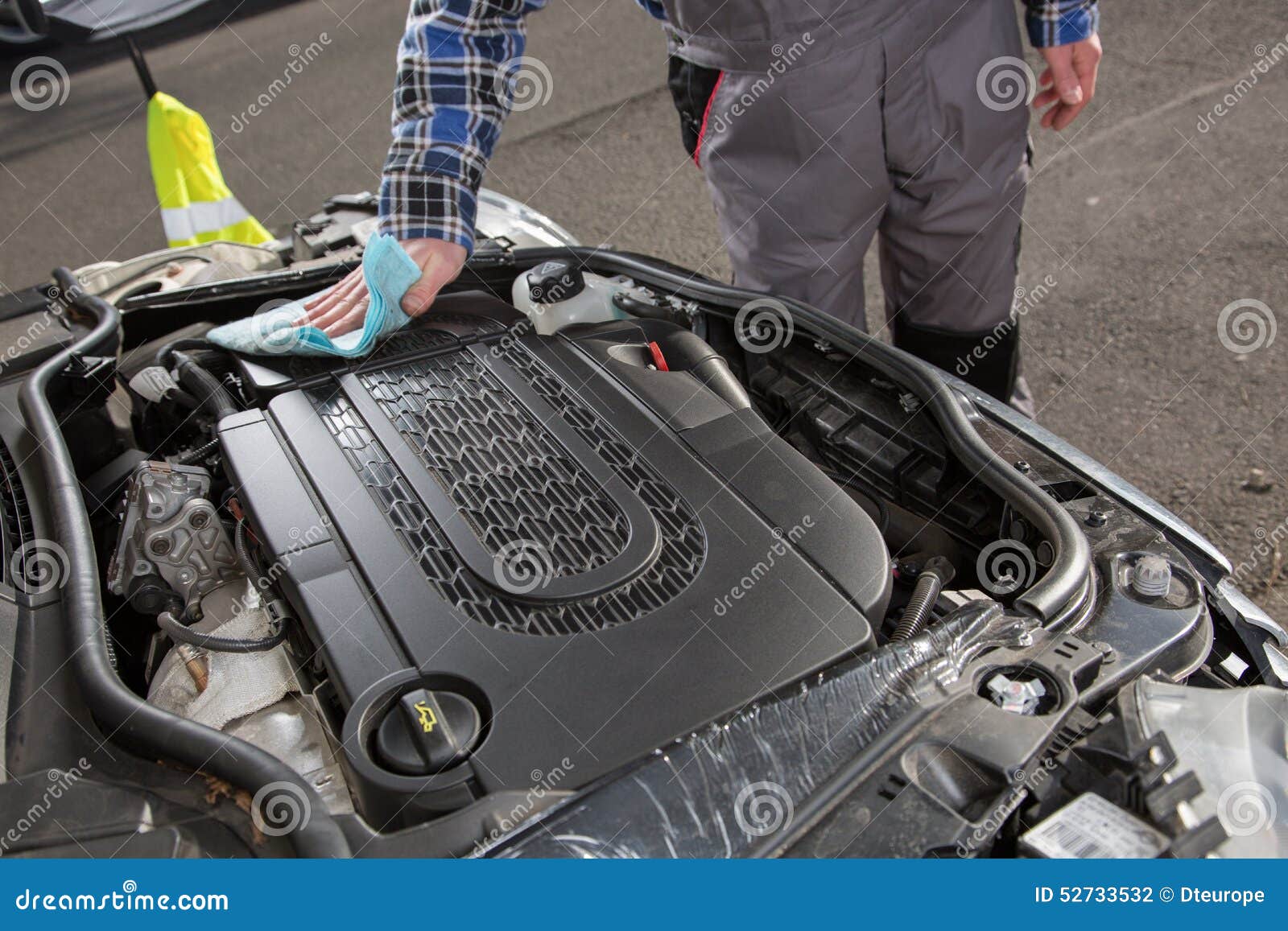 Car engine cleaning stock photo. Image of hand, serviceman 52733532