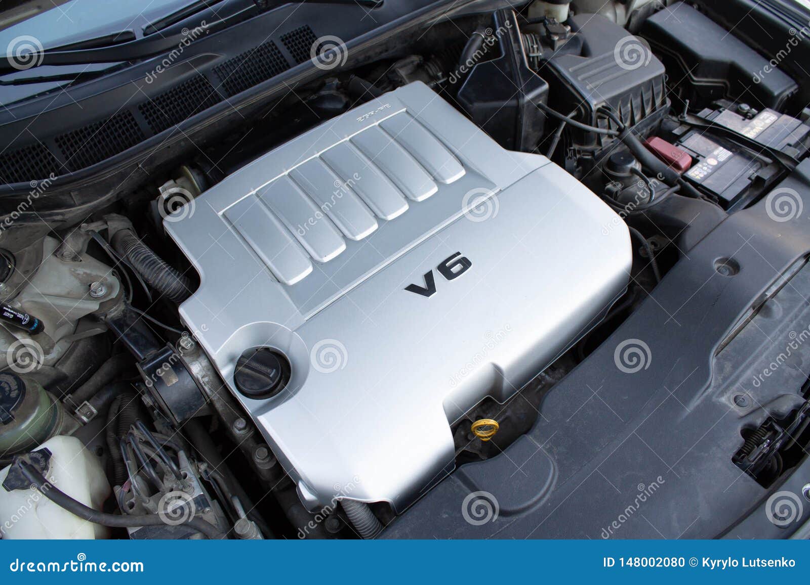 Car engine compartment stock photo. Image of muscle 148002080