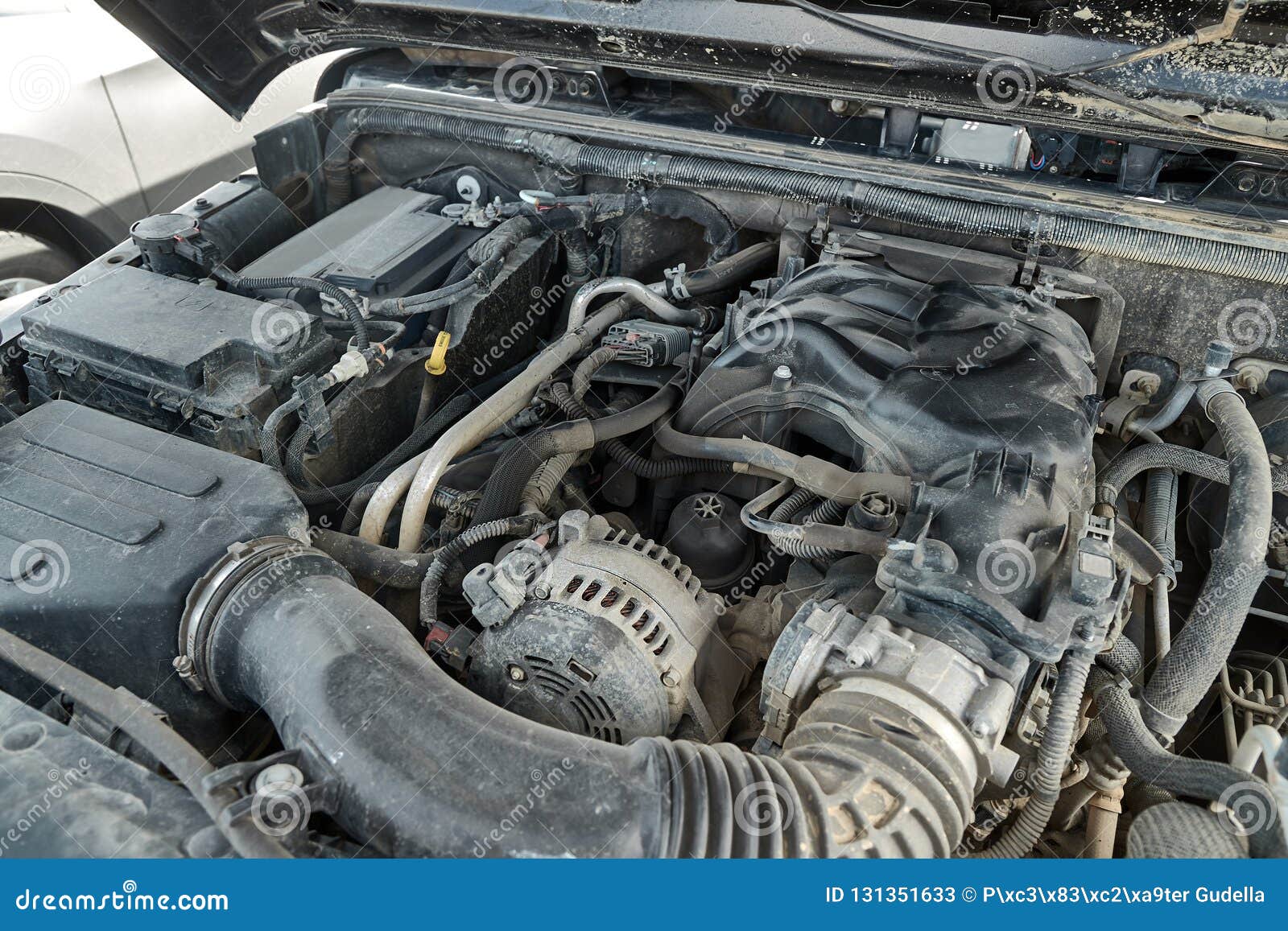 Car Engine Detail stock image. Image of hood, dark, break 131351633