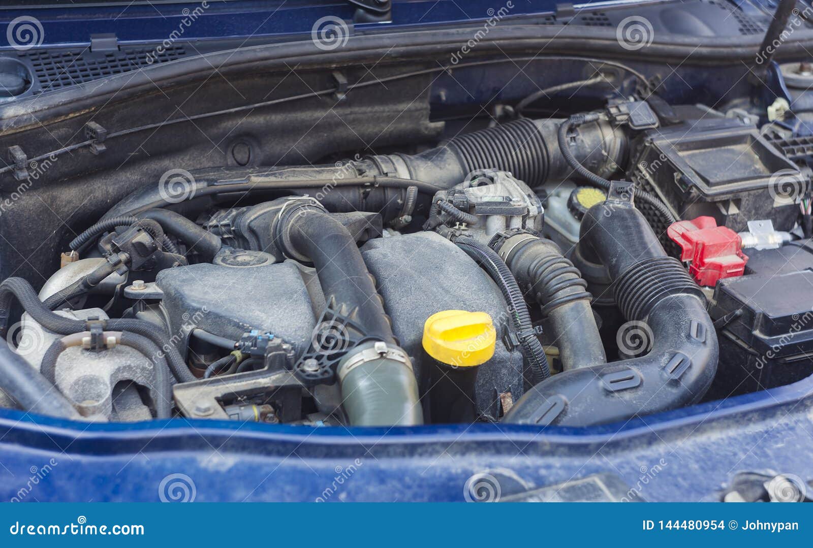 Car engine with dust stock photo. Image of dirty, metal 144480954