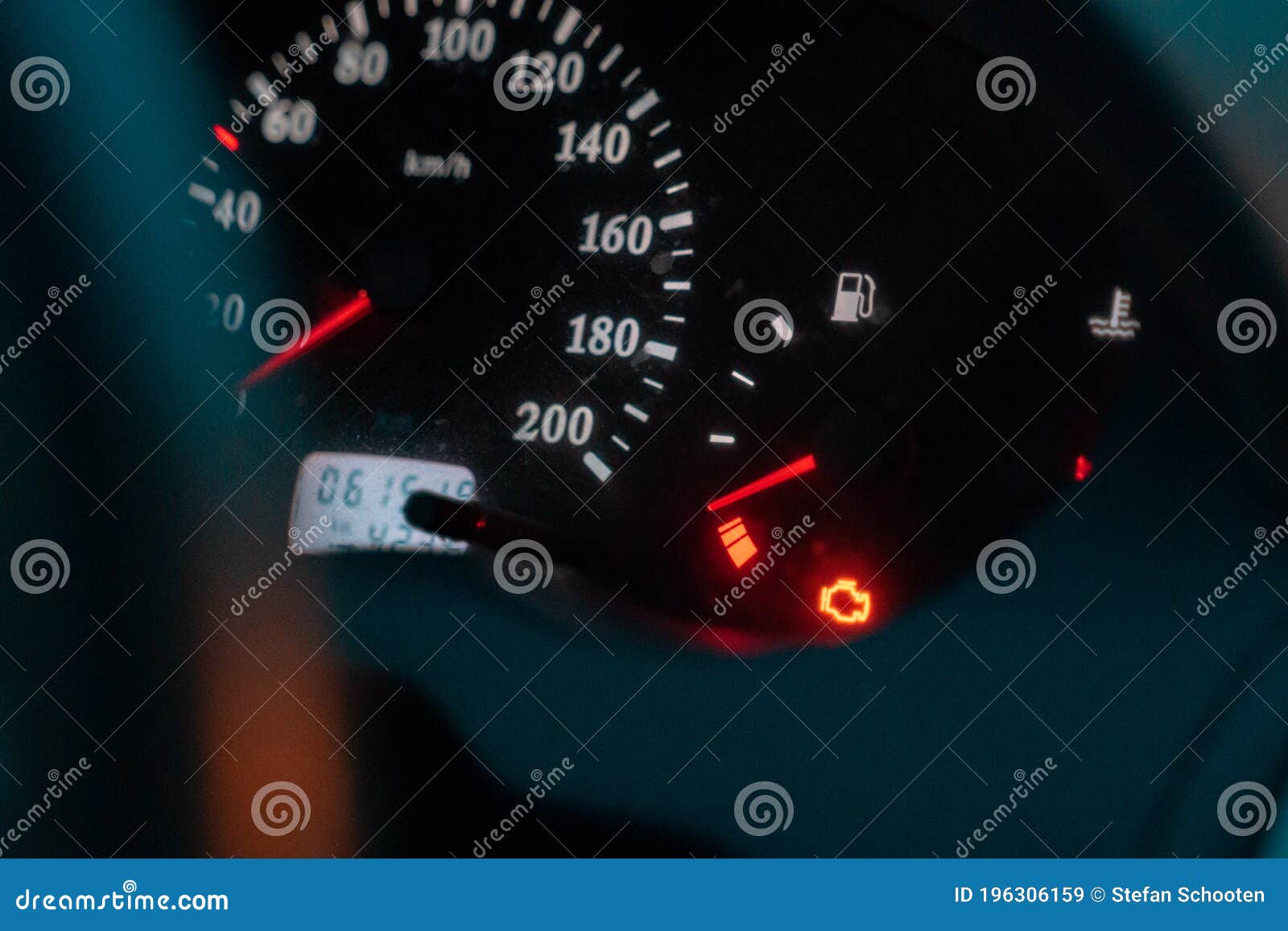 Car Engine Light Springs on a Old Car Stock Image Image of fuel