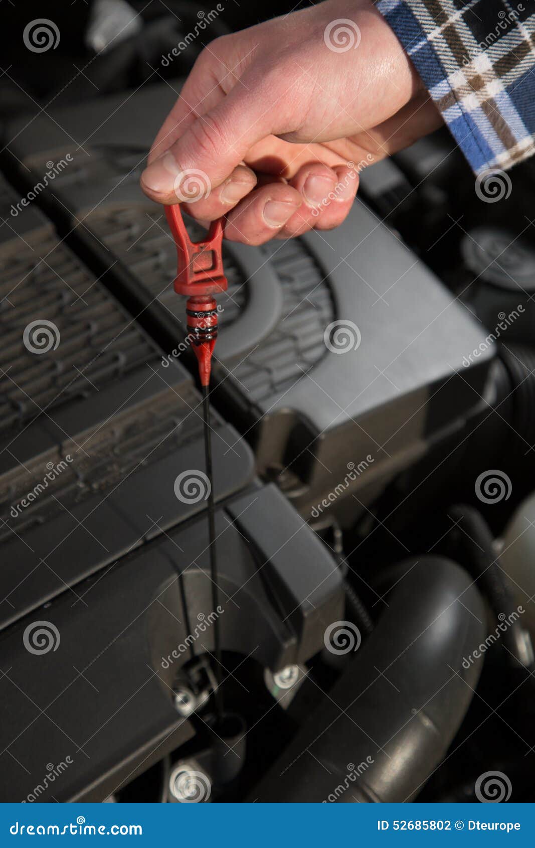 Car Engine Oil Level Inspection Stock Photo Image of repair, verify 52685802