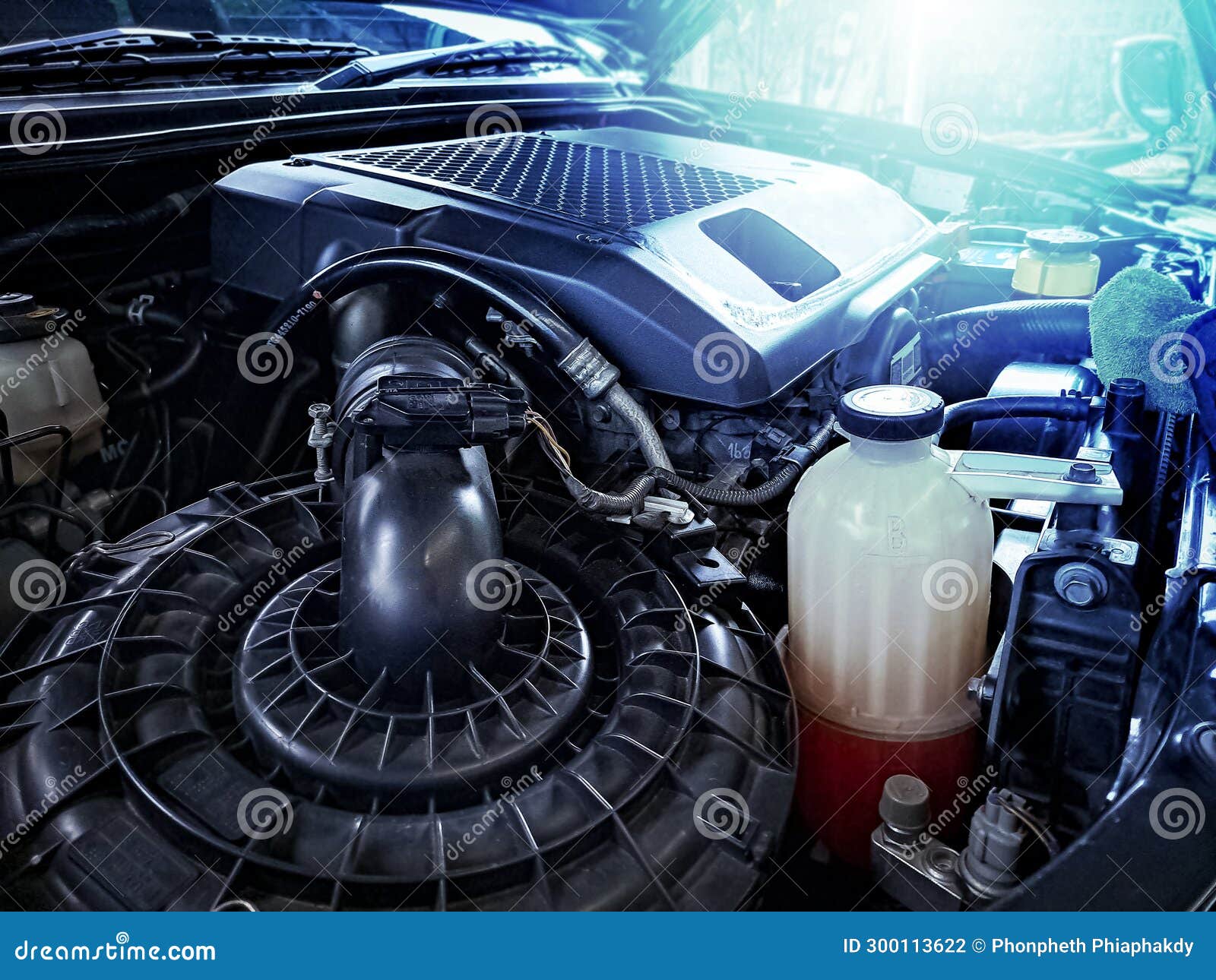 Car engine room stock photo. Image of engine, machinery 300113622