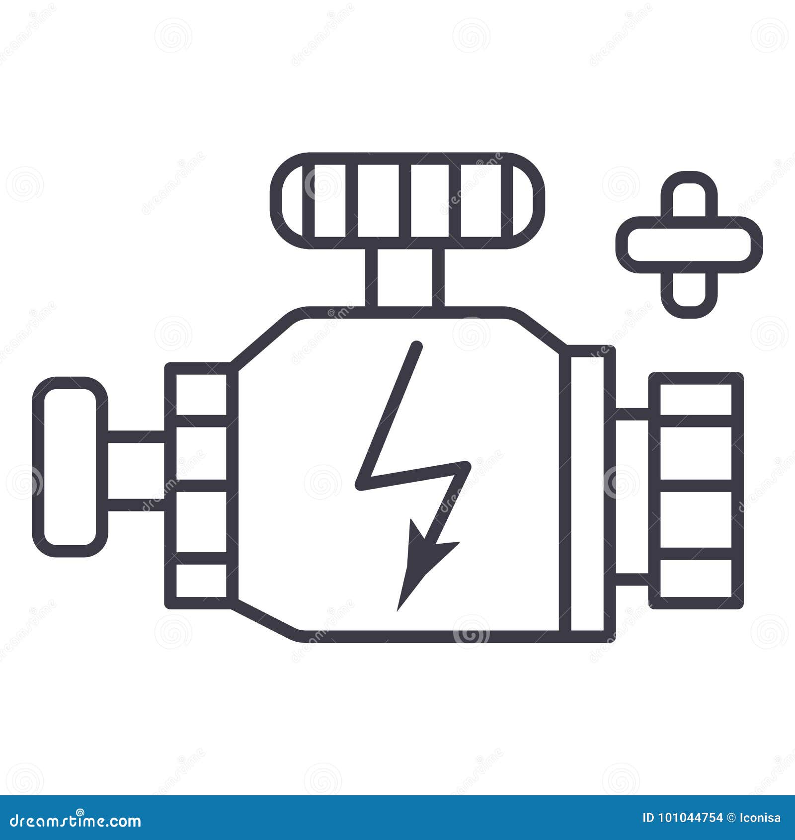 Car Engine Sign Vector Line Icon, Sign, Illustration on Background