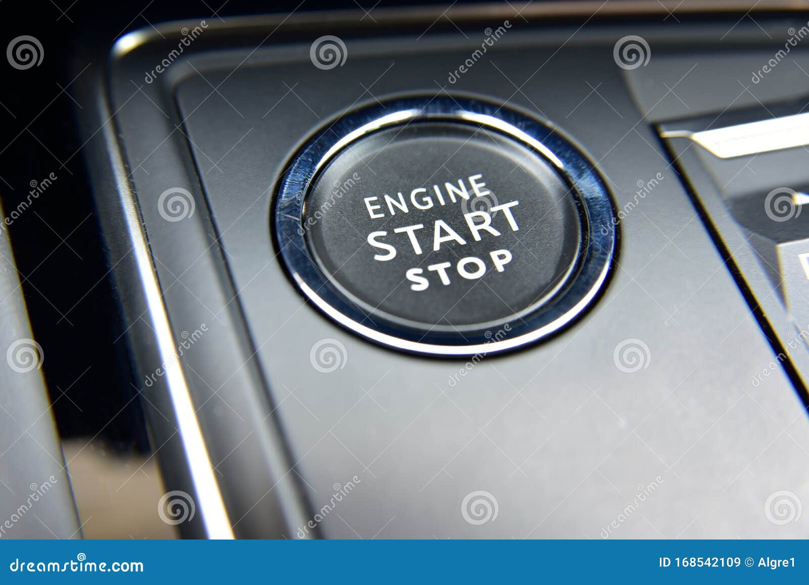 Car Engine Start and Stop Button Stock Image Image of interior