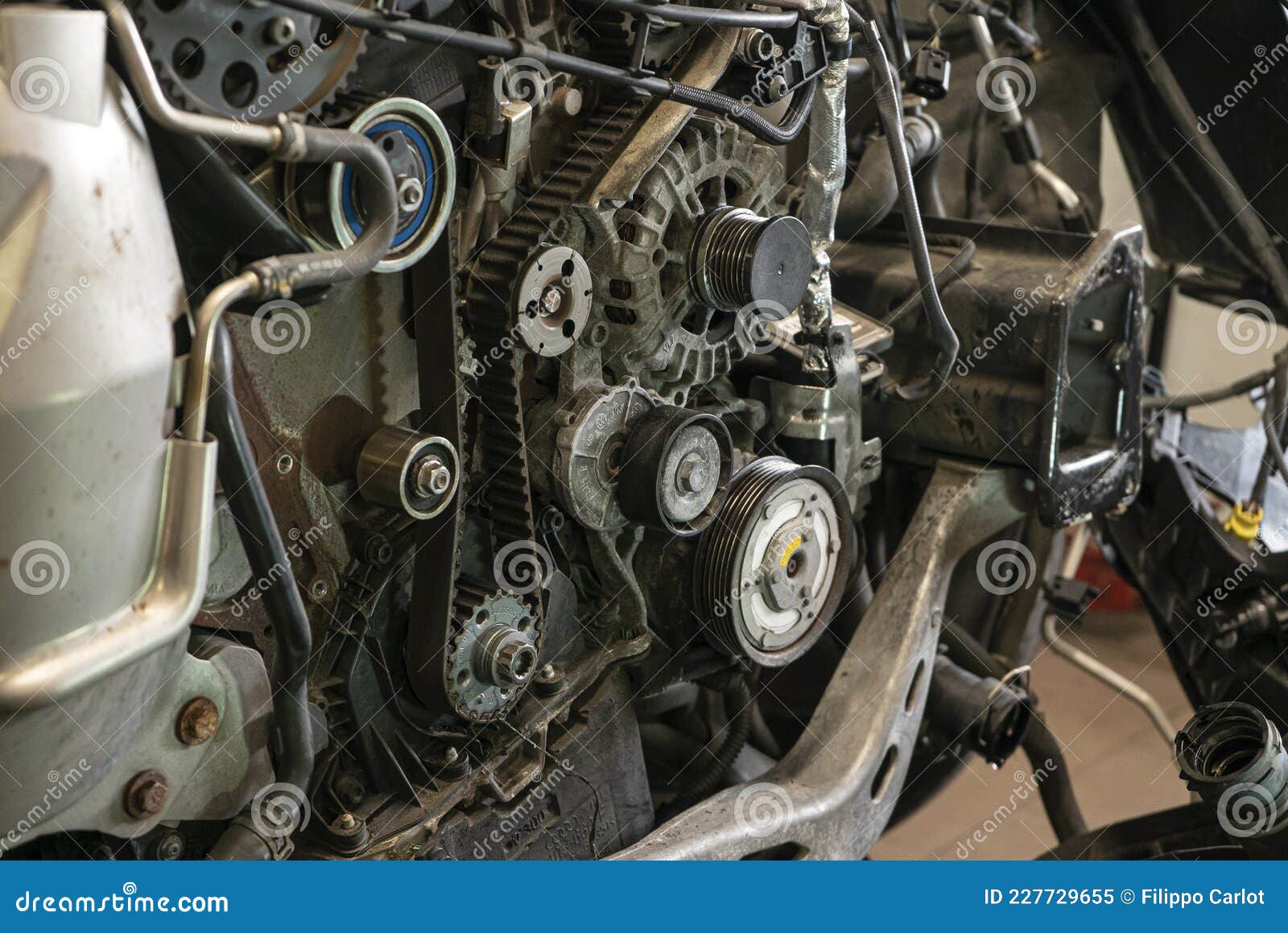 Car engine timing belt stock image. Image of objects 227729655