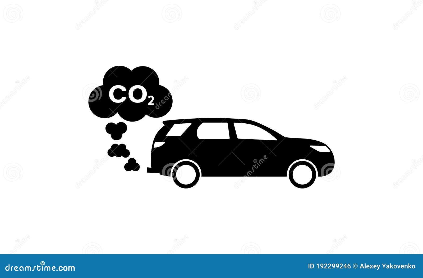 Car Exhaust Fumes with Co2 Icon. Vector on Isolated White Background ...