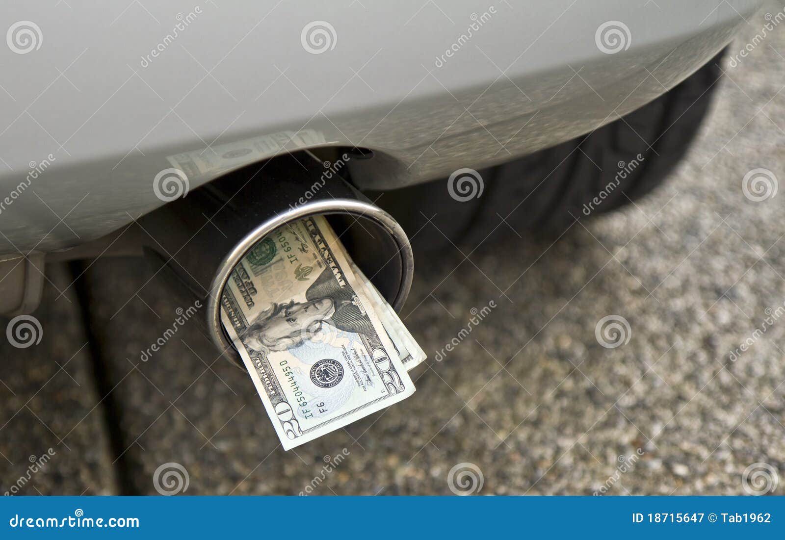 Car, Exhaust Pipe and Money Stock Image Image of energy, clipping
