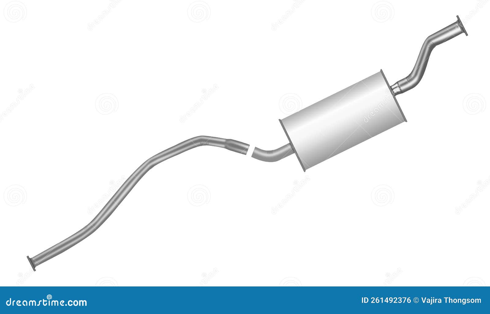 Car Exhaust Pipe and Muffler Vector Illustration Stock Vector