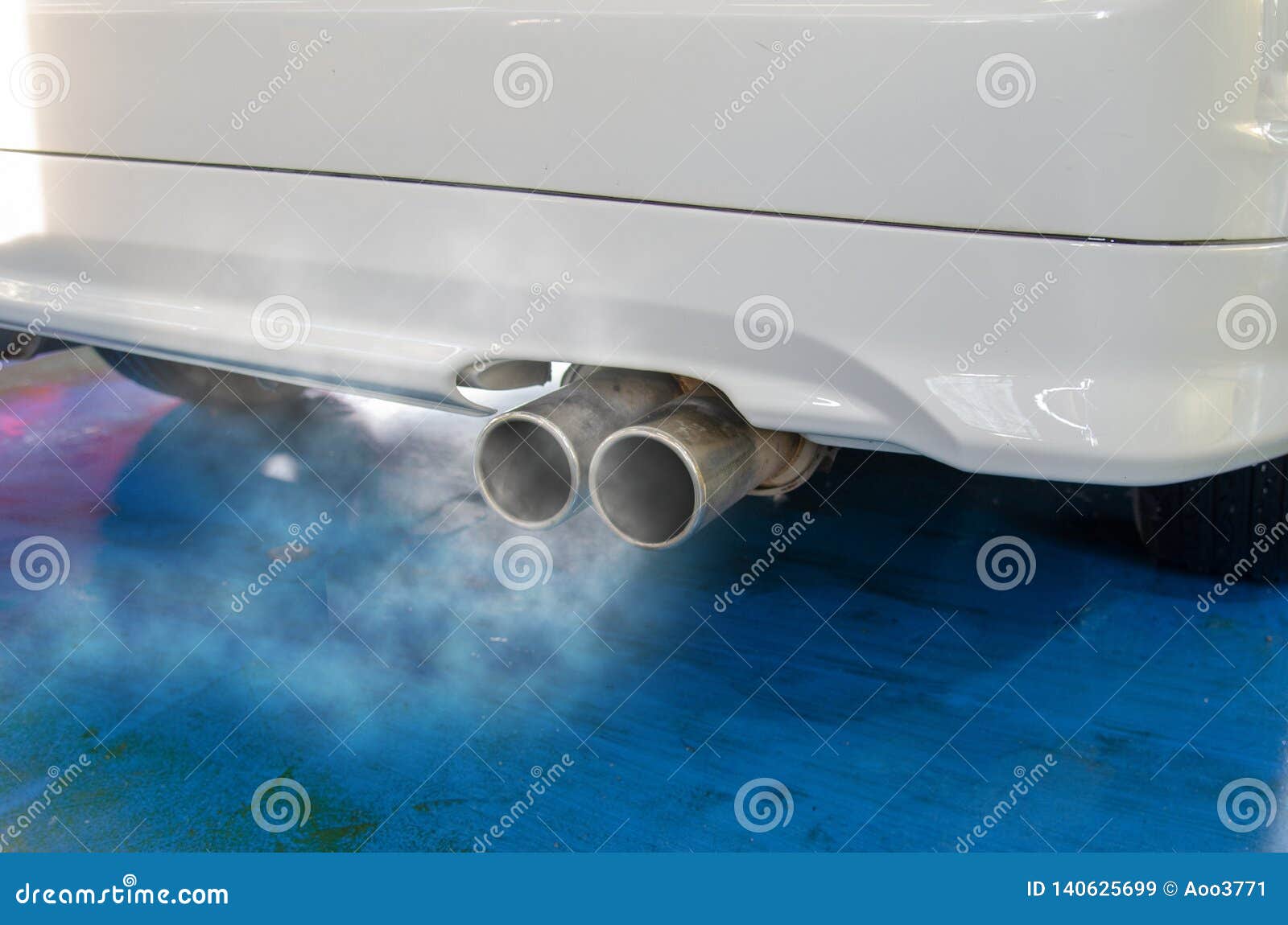 Car exhaust smoke stock image. Image of engine, muffler 140625699
