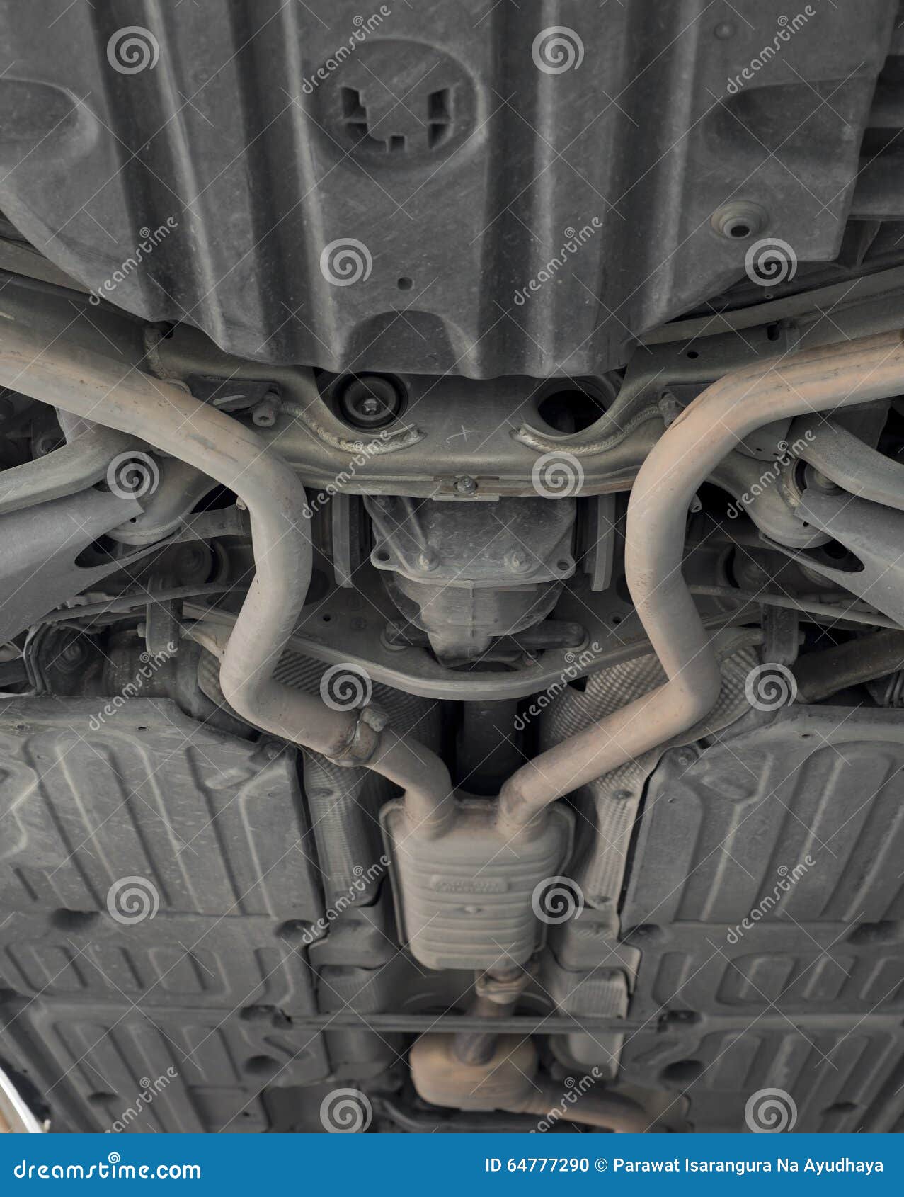 Car exhaust system. stock photo. Image of shop, mechanic 64777290