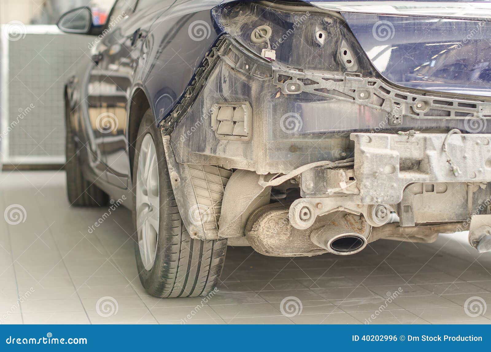 Car without a fender. stock photo. Image of destroyed 40202996