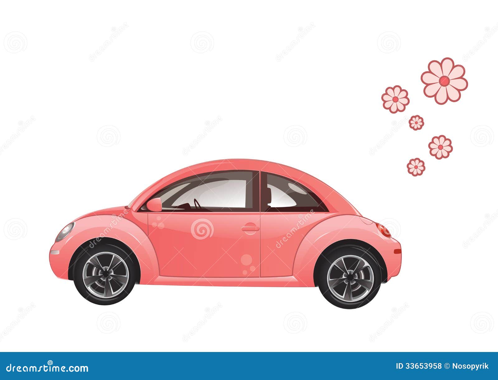 Car with flowers stock vector. Illustration of glamour 33653958