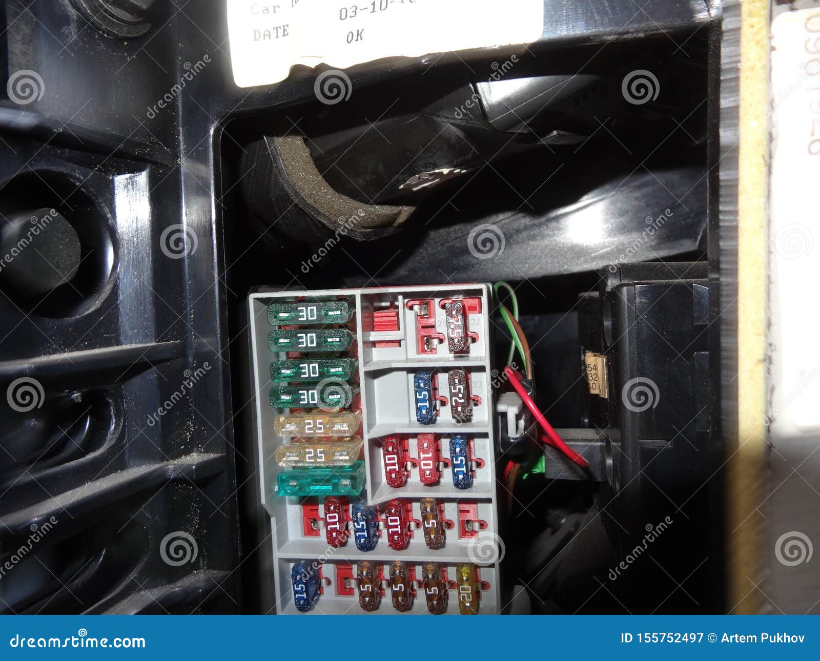 Vehicle Fuse Box With Diagnostic Connector Royalty-Free Stock Image