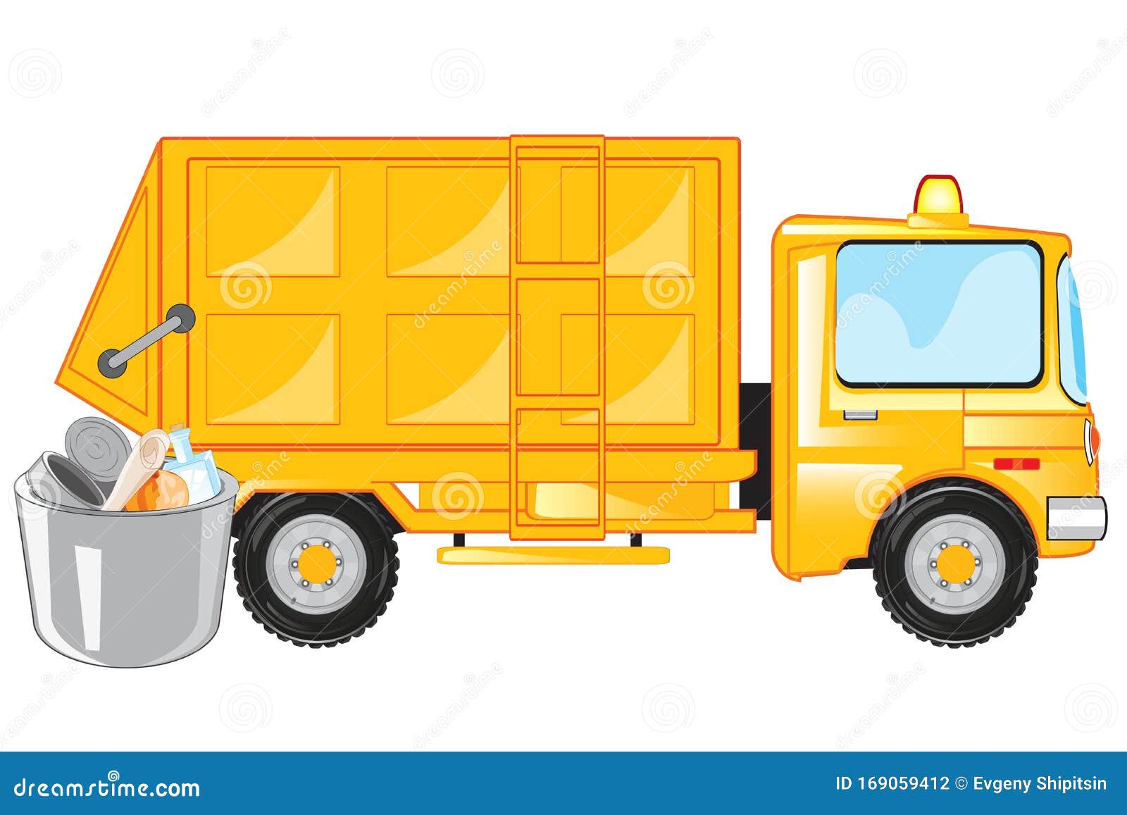 Car Garbage Truck on White Background is Insulated Stock Vector ...