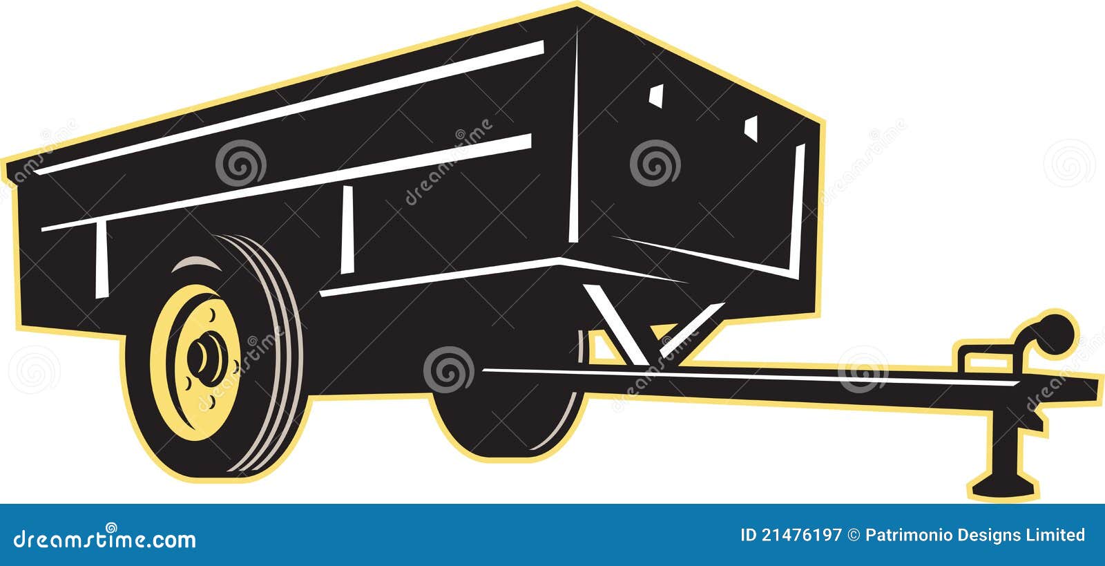 Car Garden Utility Trailer Side Stock Illustration Illustration of
