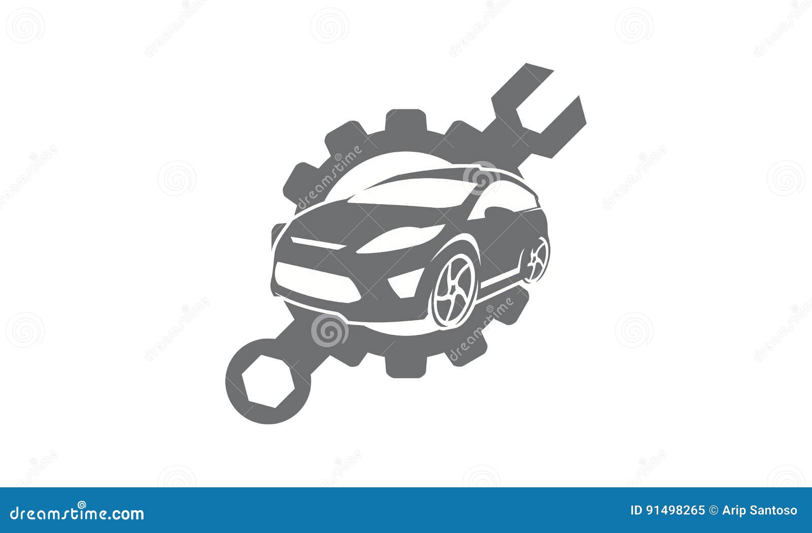 Car Gear Wrench Logo Stock Vector Illustration Of Emblem 91498265