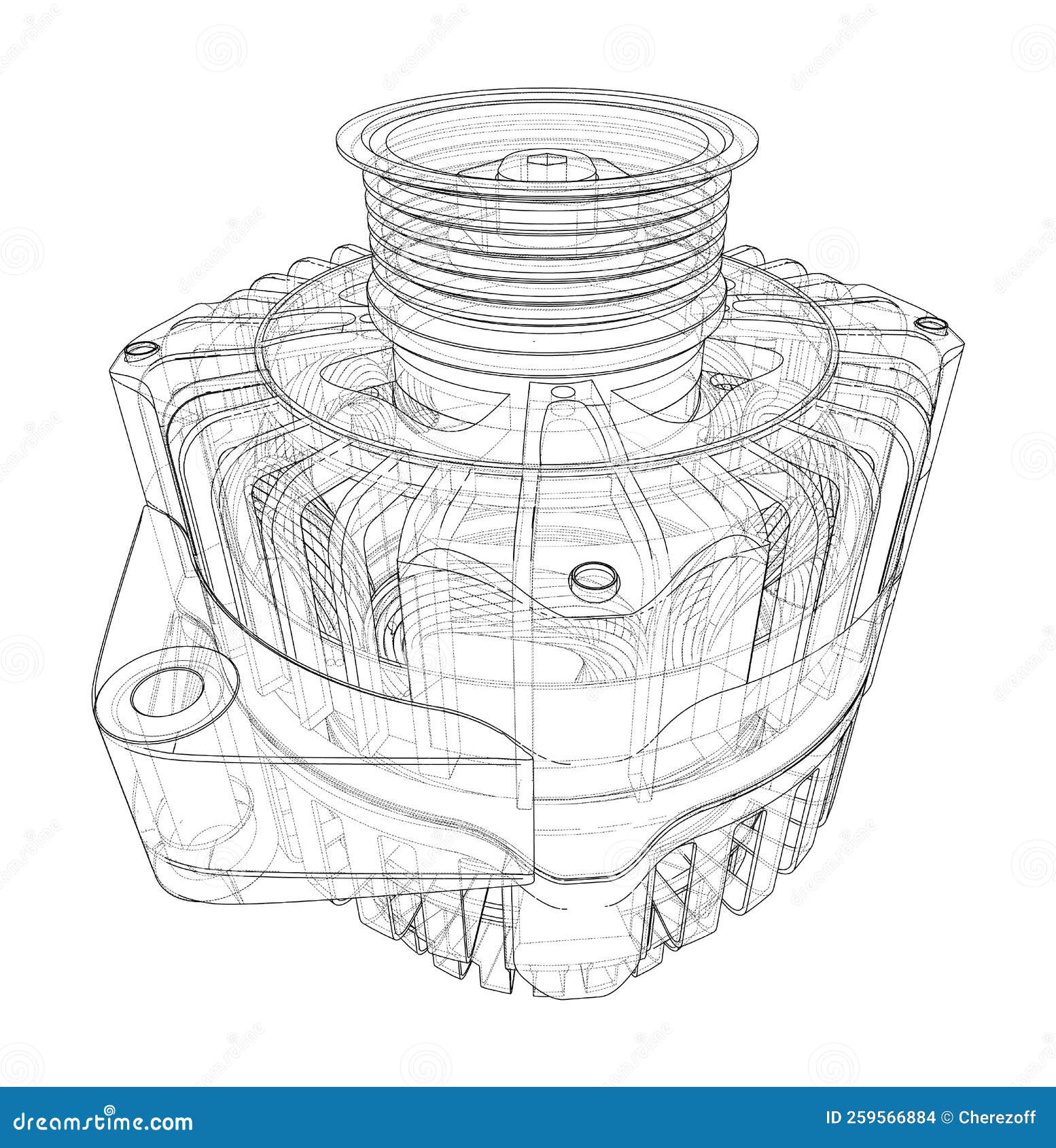 Car generator. Vector stock illustration. Illustration of alternator
