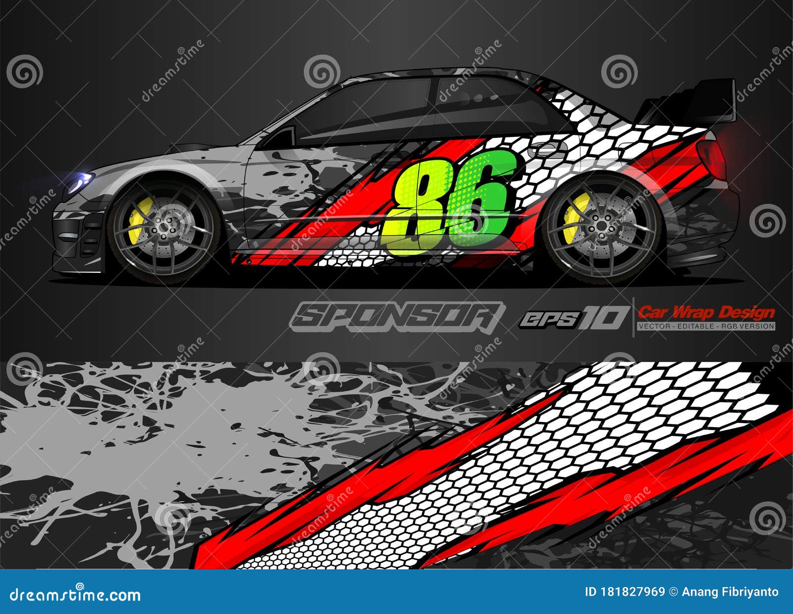 Vehicle wrap vector - livery design - race car wrap