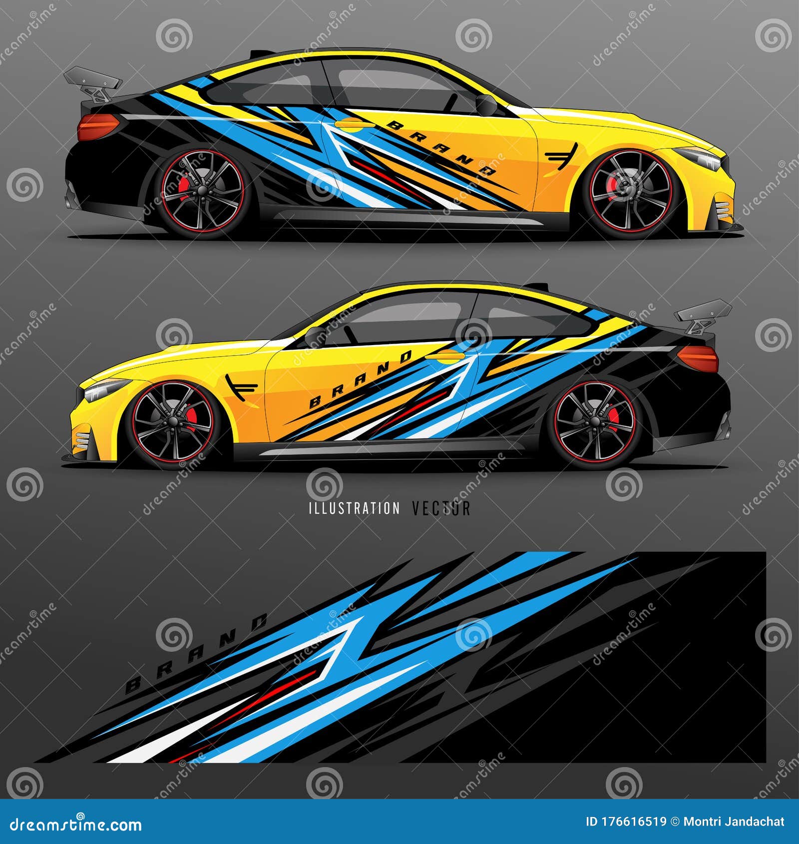 Car Graphic Vector. Abstract Lines with Gray Background Design for