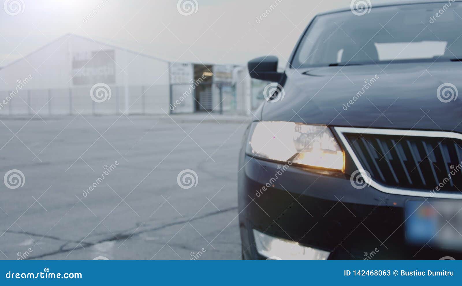 Car Headlight Blinking, Closeup. Blurred Image. Stock Video Video of luxurious, power 142468063