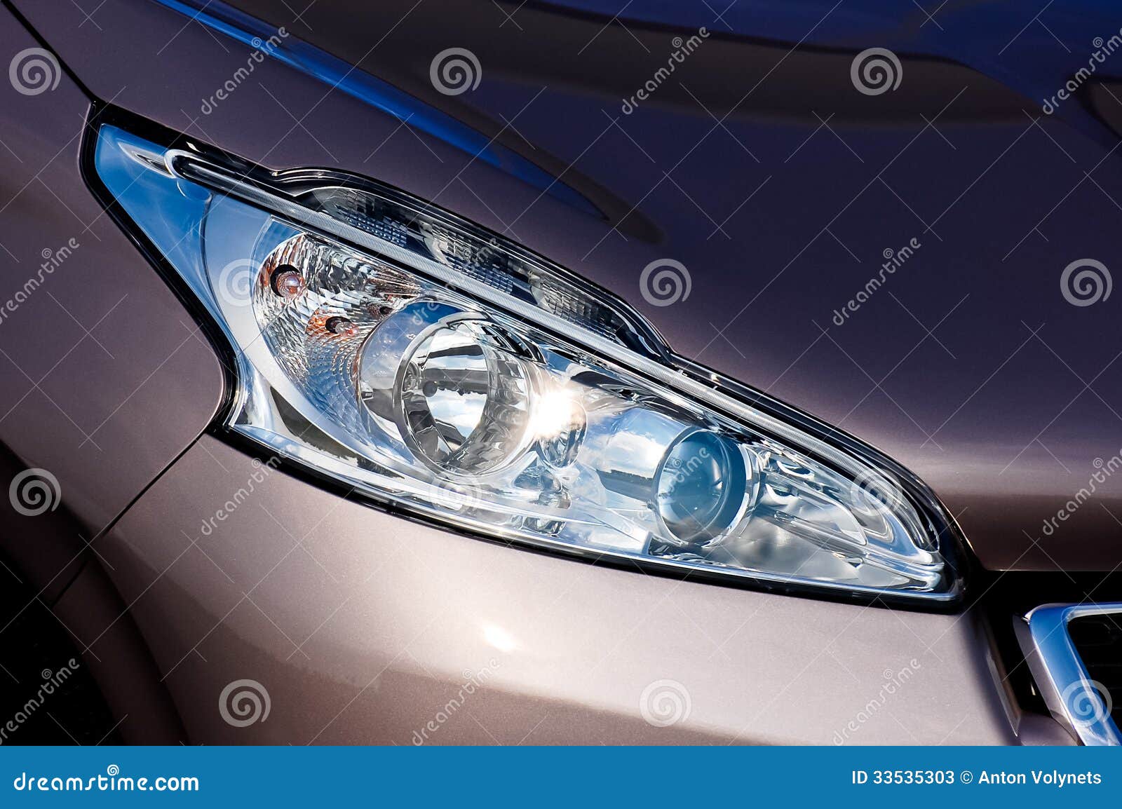 Car headlight stock image. Image of headlight, glass 33535303