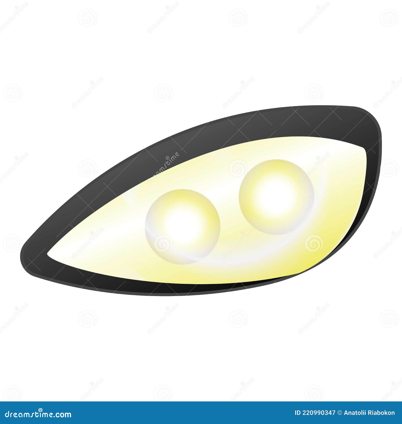 Car Headlight Icon, Cartoon Style Stock Vector Illustration of