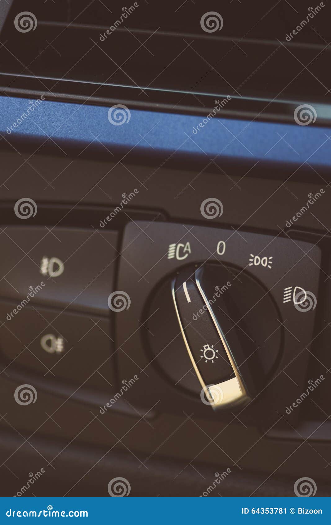Car headlight switch stock image. Image of headlight 64353781