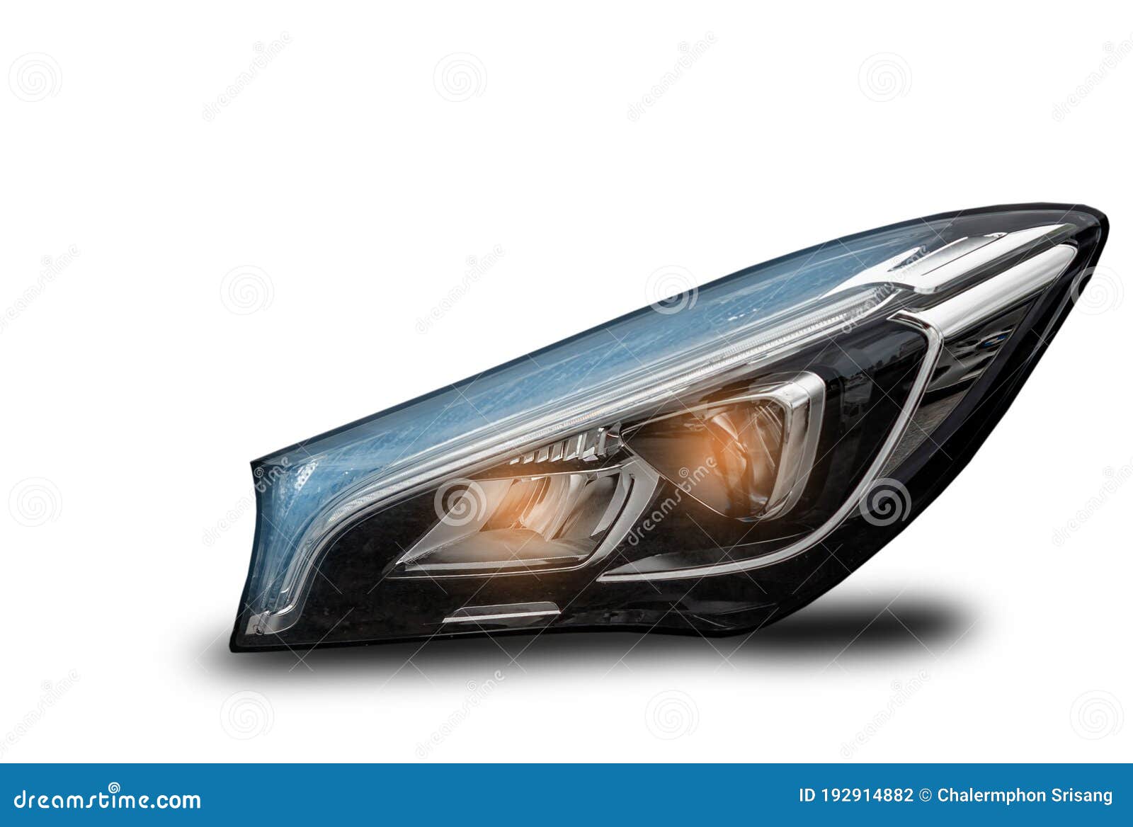 Car Headlight System, Led Technology, New Lighting Technology with Navigation and Look Big Way and Open the Automatic OA Stock Photo - Image of equipment, luxury: 192914882