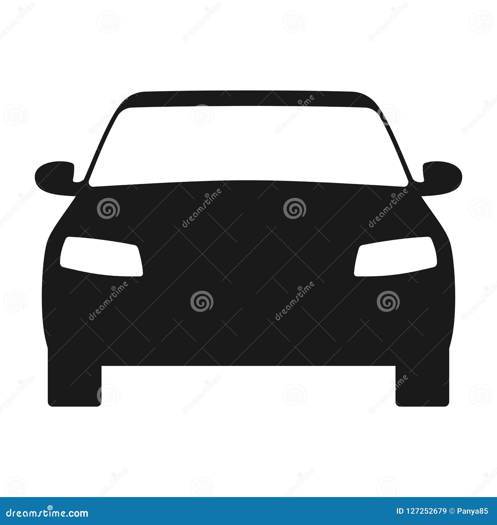 car icon. automobile  front view. flat style